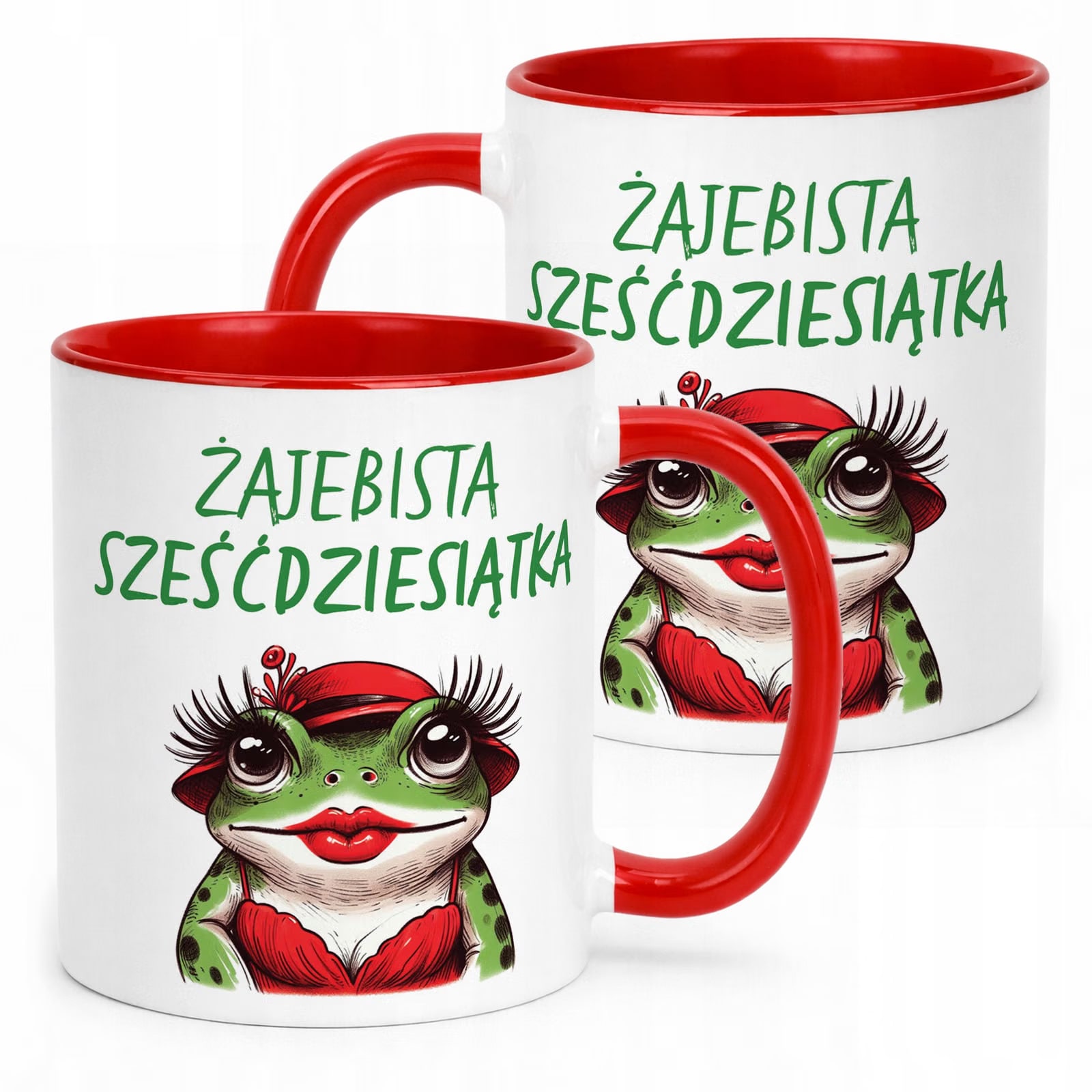 Kubek Czerwony Żajebista 60 Dla Kobiety Na Urodziny Prezent