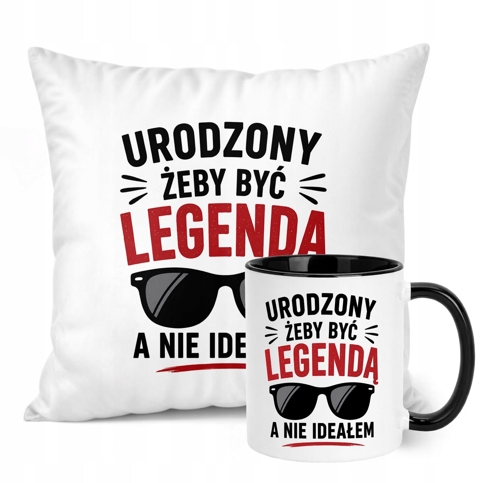 Zestaw Kubek Czarny Poduszka Dzień Chłopaka Z Nadrukiem Prezent Upominek