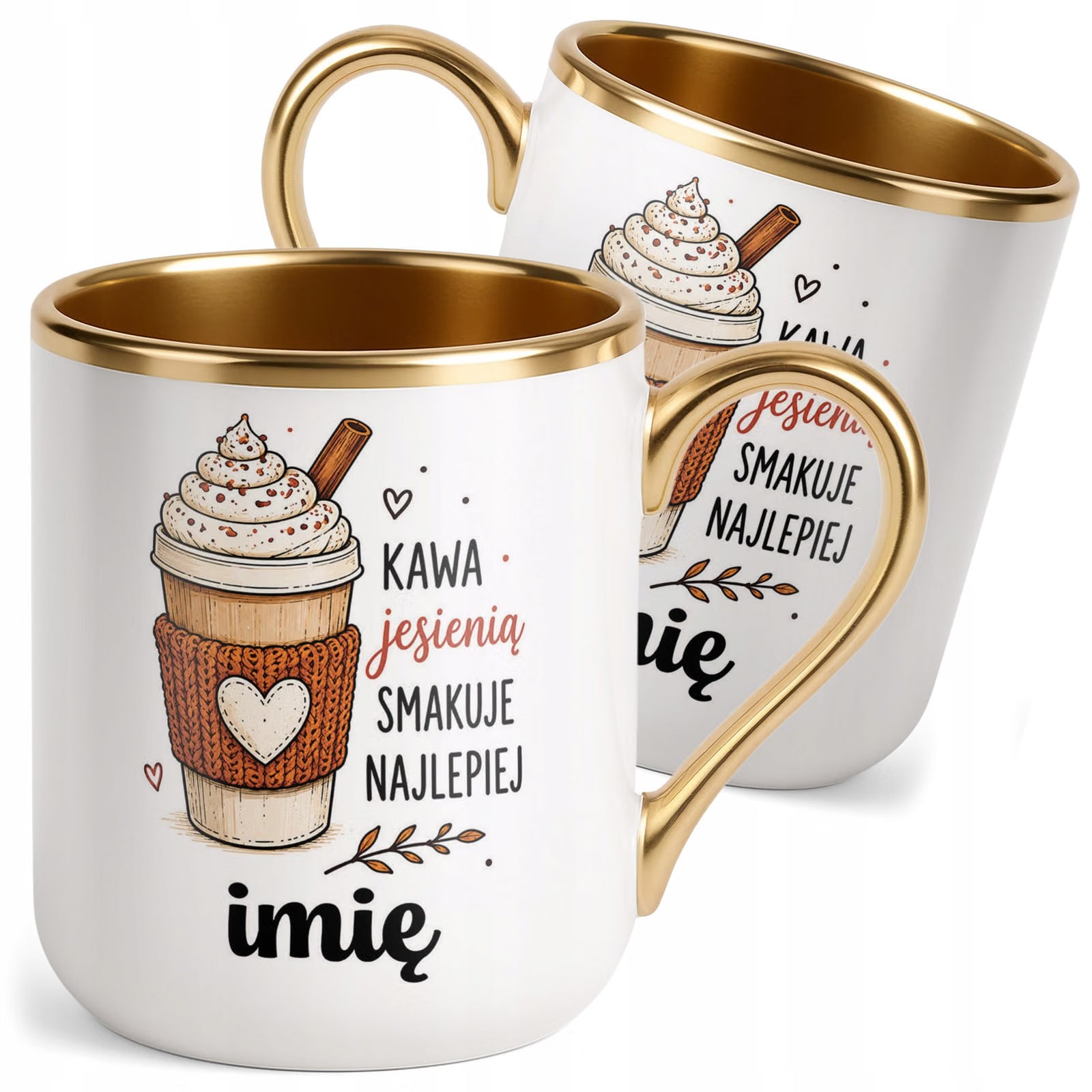 Kubek Personalizowany z nadrukiem Premium Złoty Jesienny Jesień
