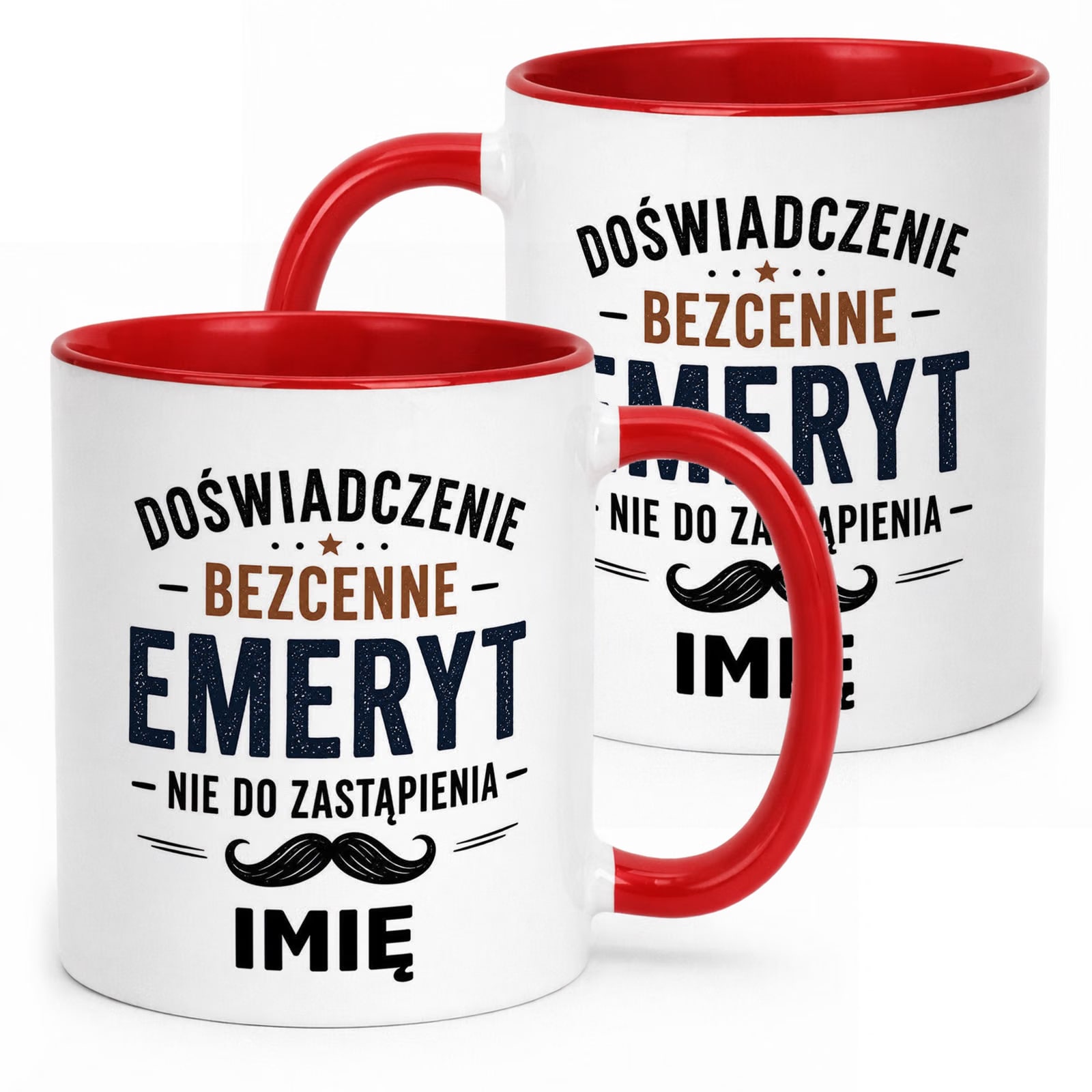 Kubek Czerwony Personalizowany z Nadrukiem Emerytura Dla Emeryta Prezent