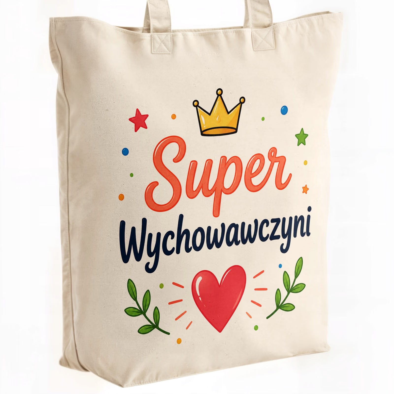 Torba shopper bawełniana premium Dzień Nauczyciela zakupy z nadrukiem