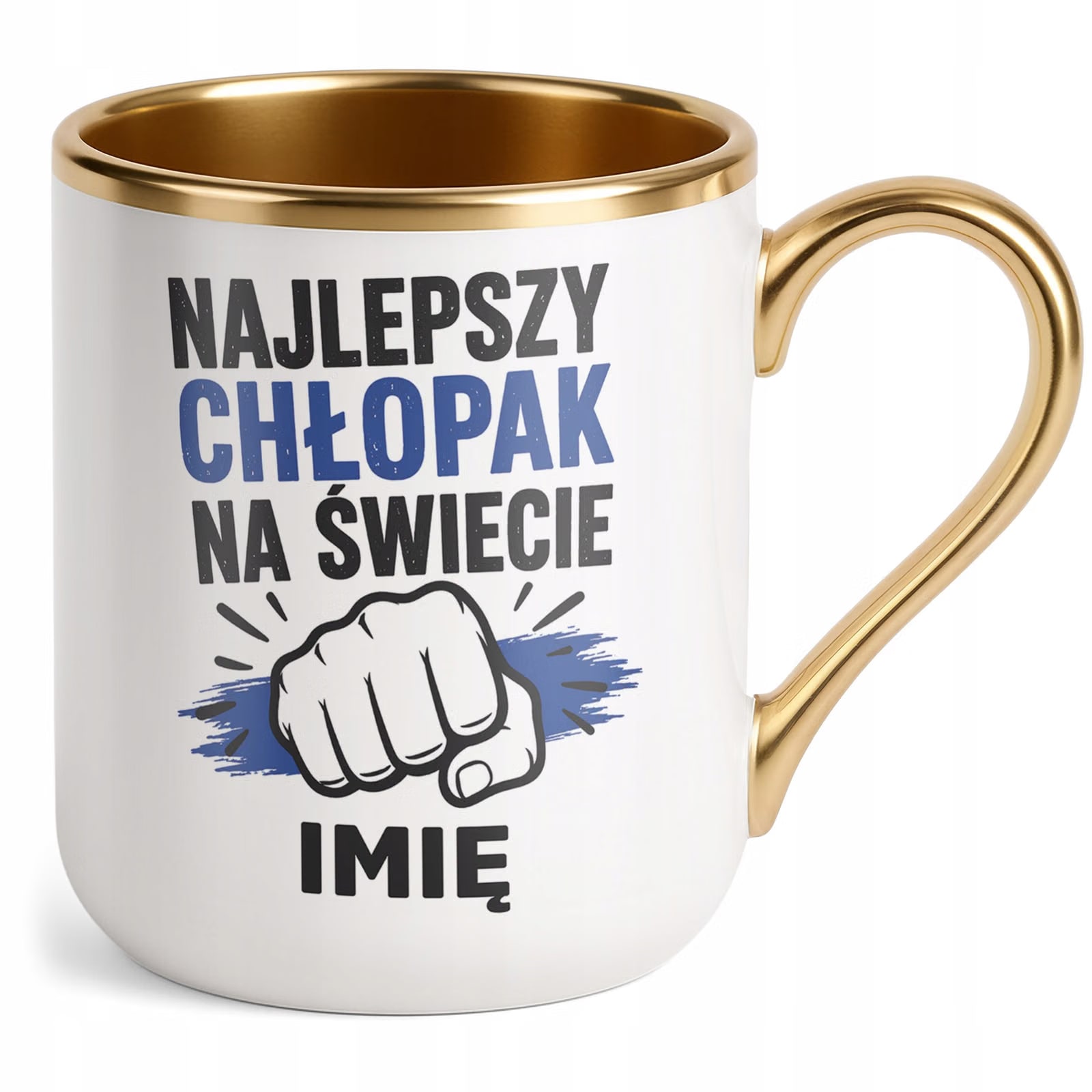 Kubek personalizowany z nadrukiem Premium Złoty Dzień Chłopaka