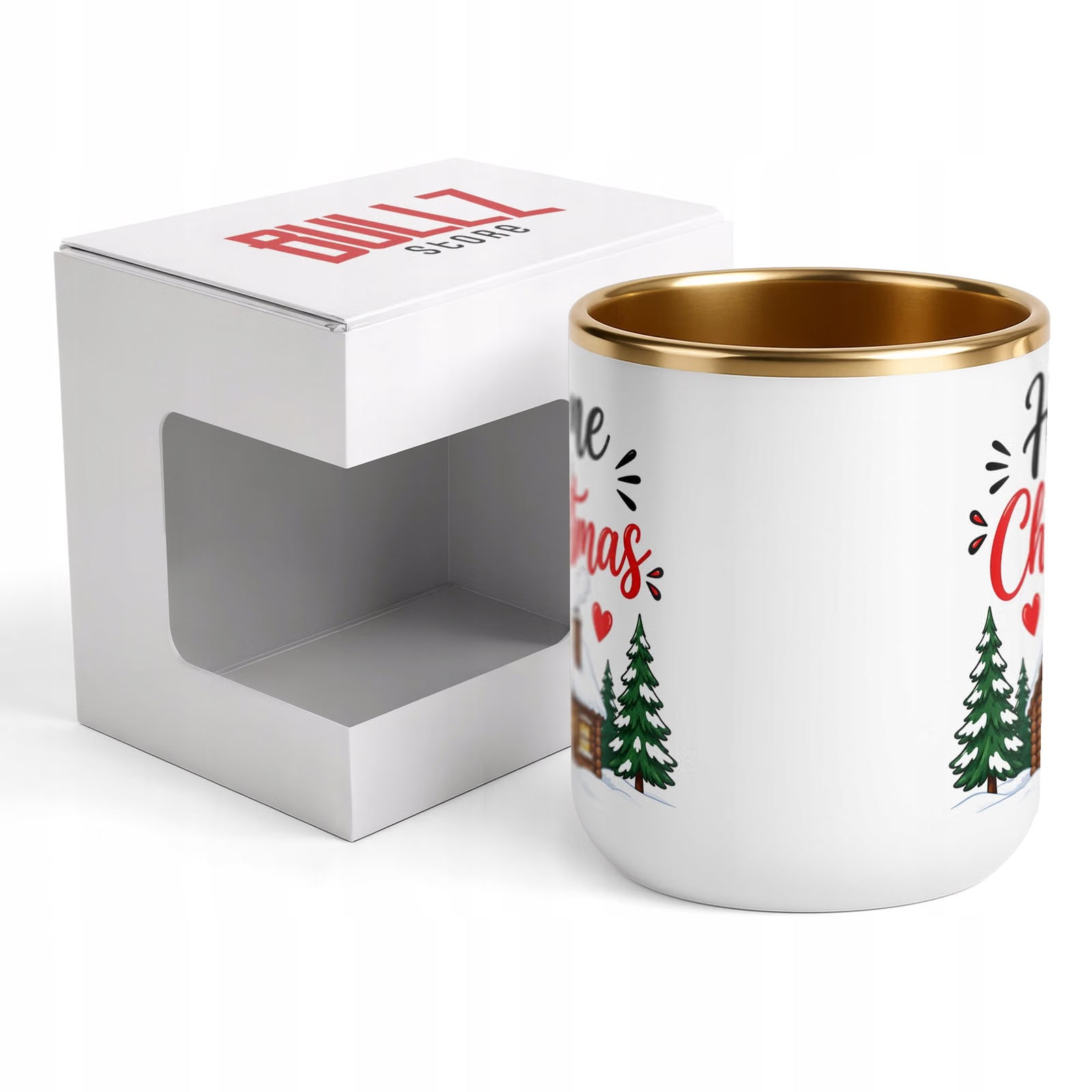 Kubek Premium Złoty Boże Narodzenie Mikołajki Home For Christmas Prezent