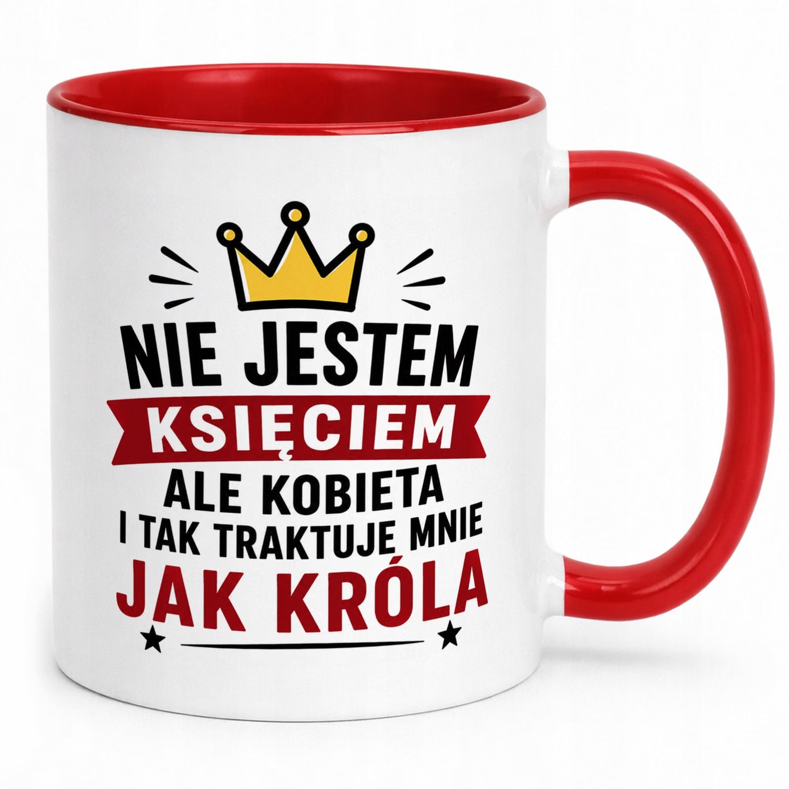 Czerwony Kubek z nadrukiem Dzień Chłopaka Mężczyzny Upominek Prezent