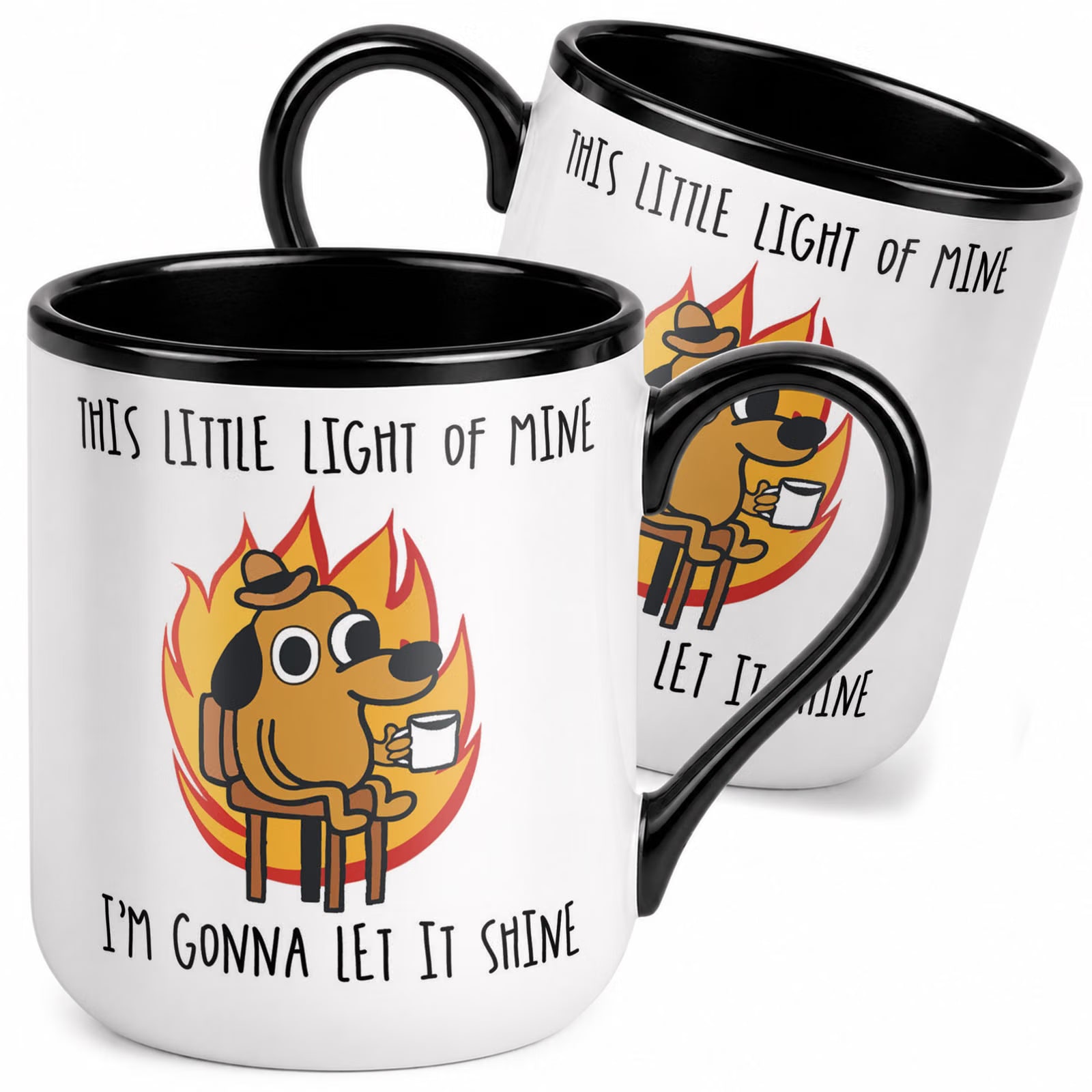 Kubek z nadrukiem Premium Czarny This Little Light Of Mine Upominek Prezent