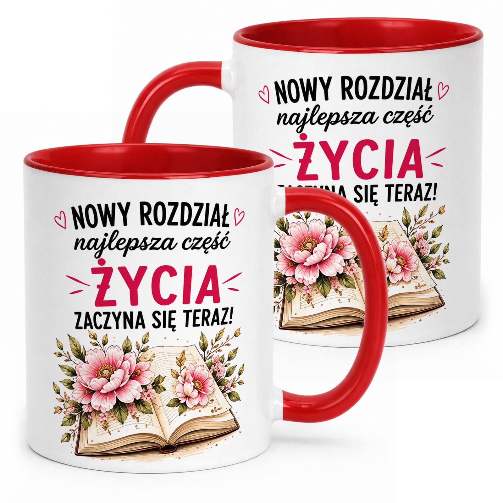 Kubek Czerwony z nadrukiem Emerytura Dla Emerytki Upominek Prezent