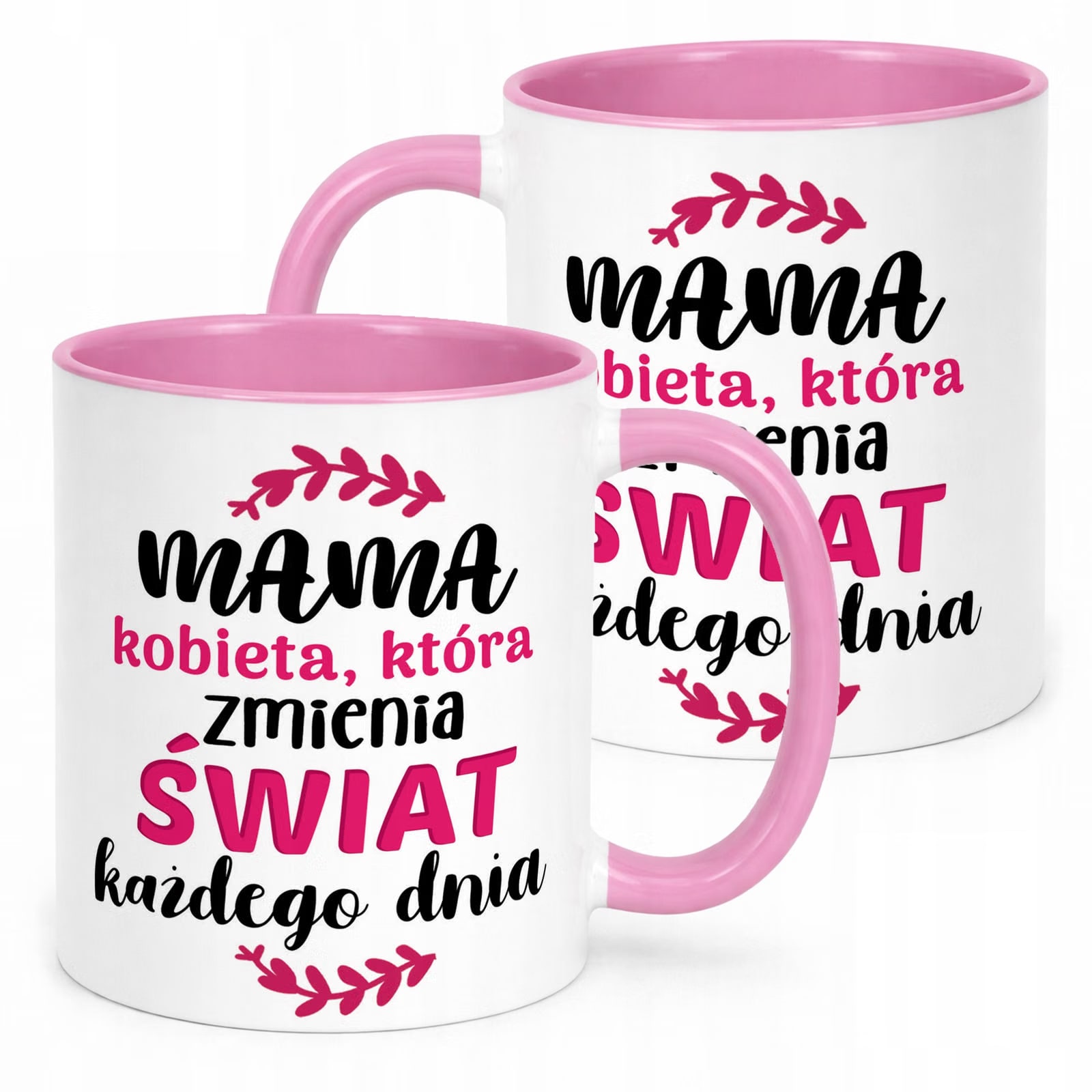 Kubek Różowy Dzień Matki Dla Mamy Prezent Kobieta Która Zmienia Świat