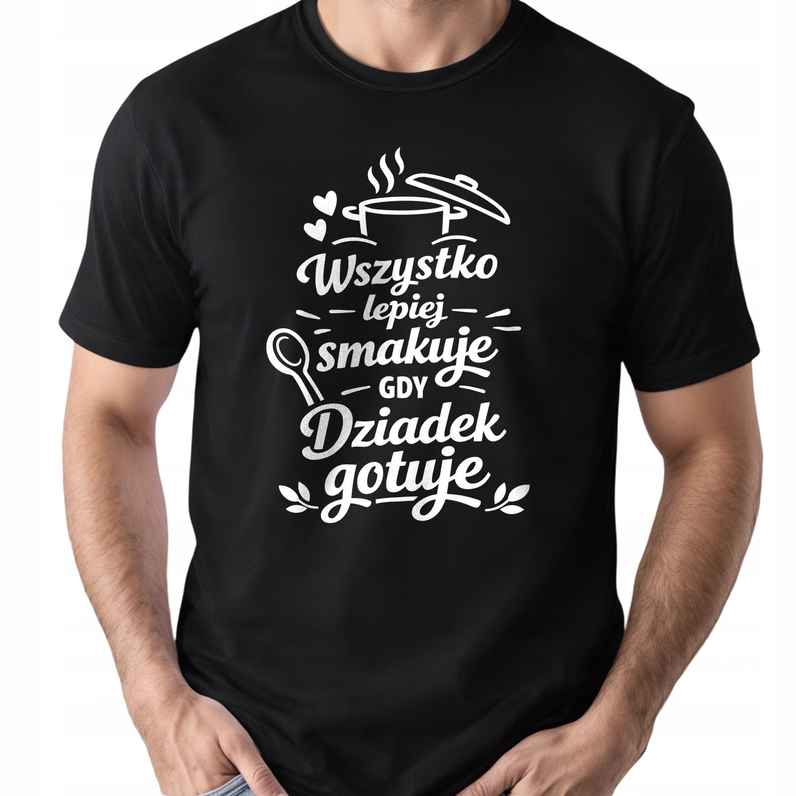 Koszulka czarna męska Dzień Dziadka Prezent Upominek