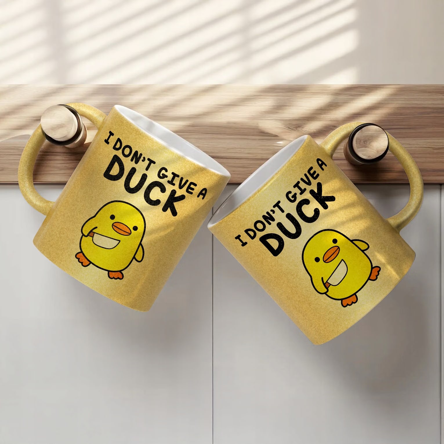 Złoty Kubek Brokatowy I Don’t Give A Duck Zabawny Prezent