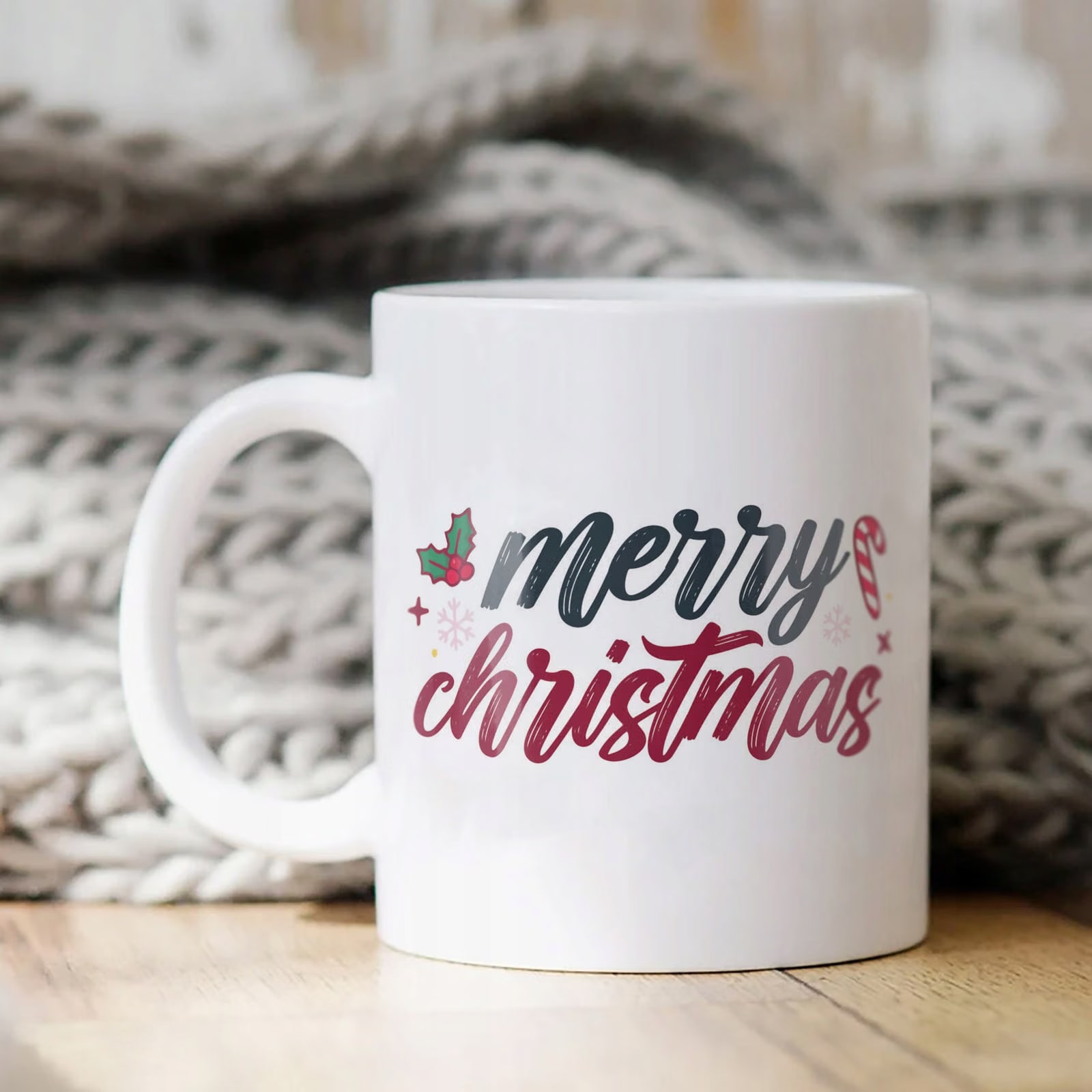 Kubek Biały z Nadrukiem Boże Narodzenie Mikołajki Merry Christmas Prezent