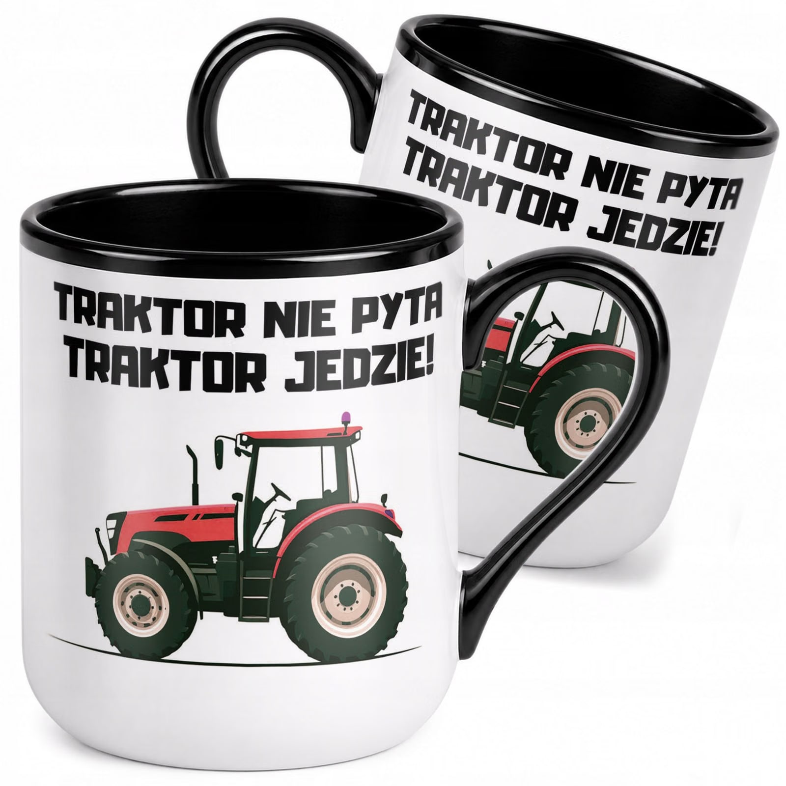 Kubek z nadrukiem Premium Czarny Dla Rolnika Gospodarza Upominek Prezent