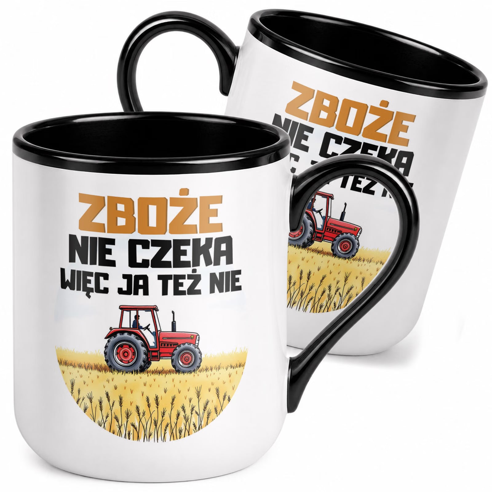 Kubek z nadrukiem Premium Czarny Dla Rolnika Gospodarza Upominek Prezent