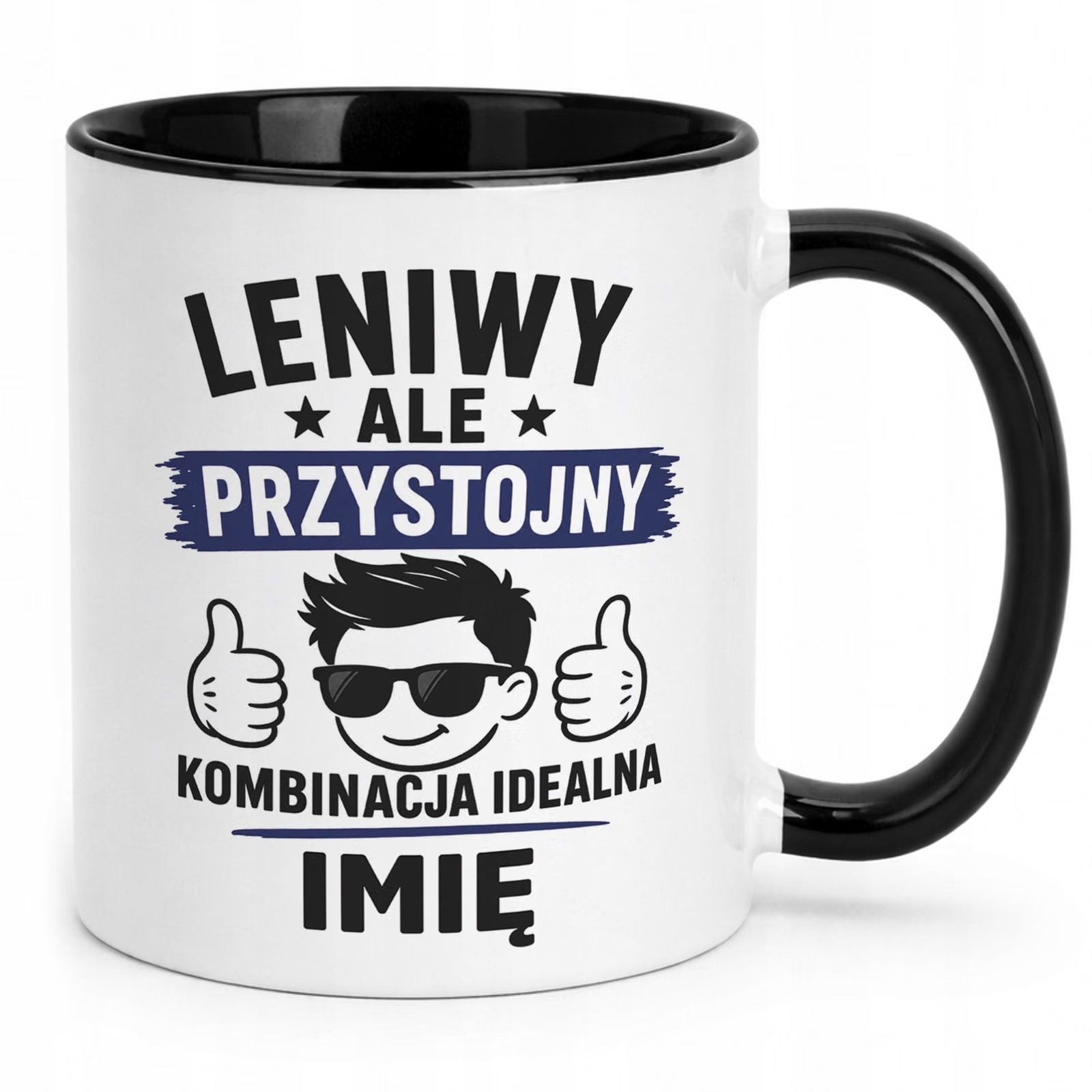 Czarny Kubek personalizowany z nadrukiem Dzień Chłopaka Mężczyzny Prezent
