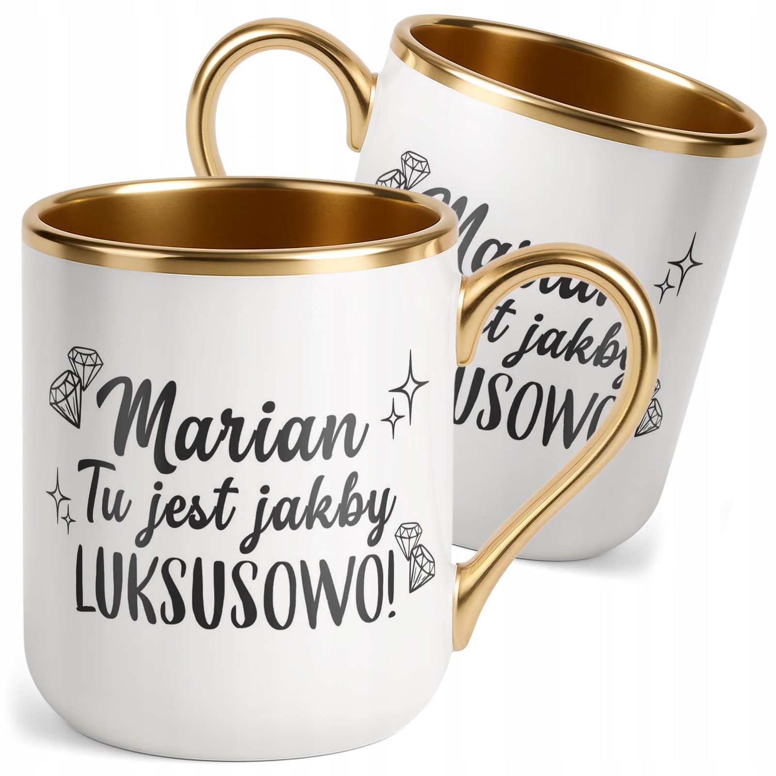 Kubek Premium Złoty Marian Tu Jest Jakby Luksusowo Zabawny Prezent
