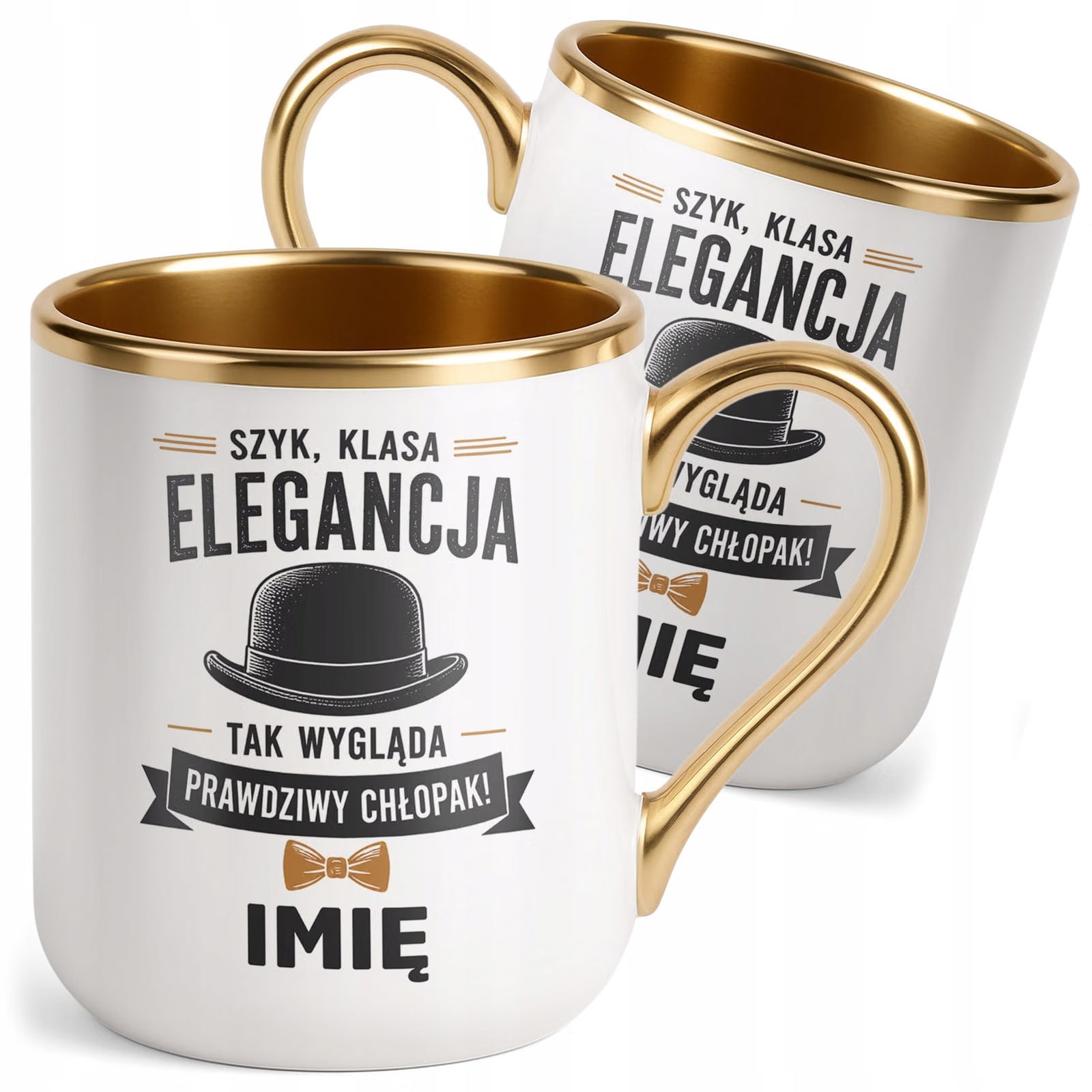 Kubek personalizowany z nadrukiem Premium Złoty Dzień Chłopaka