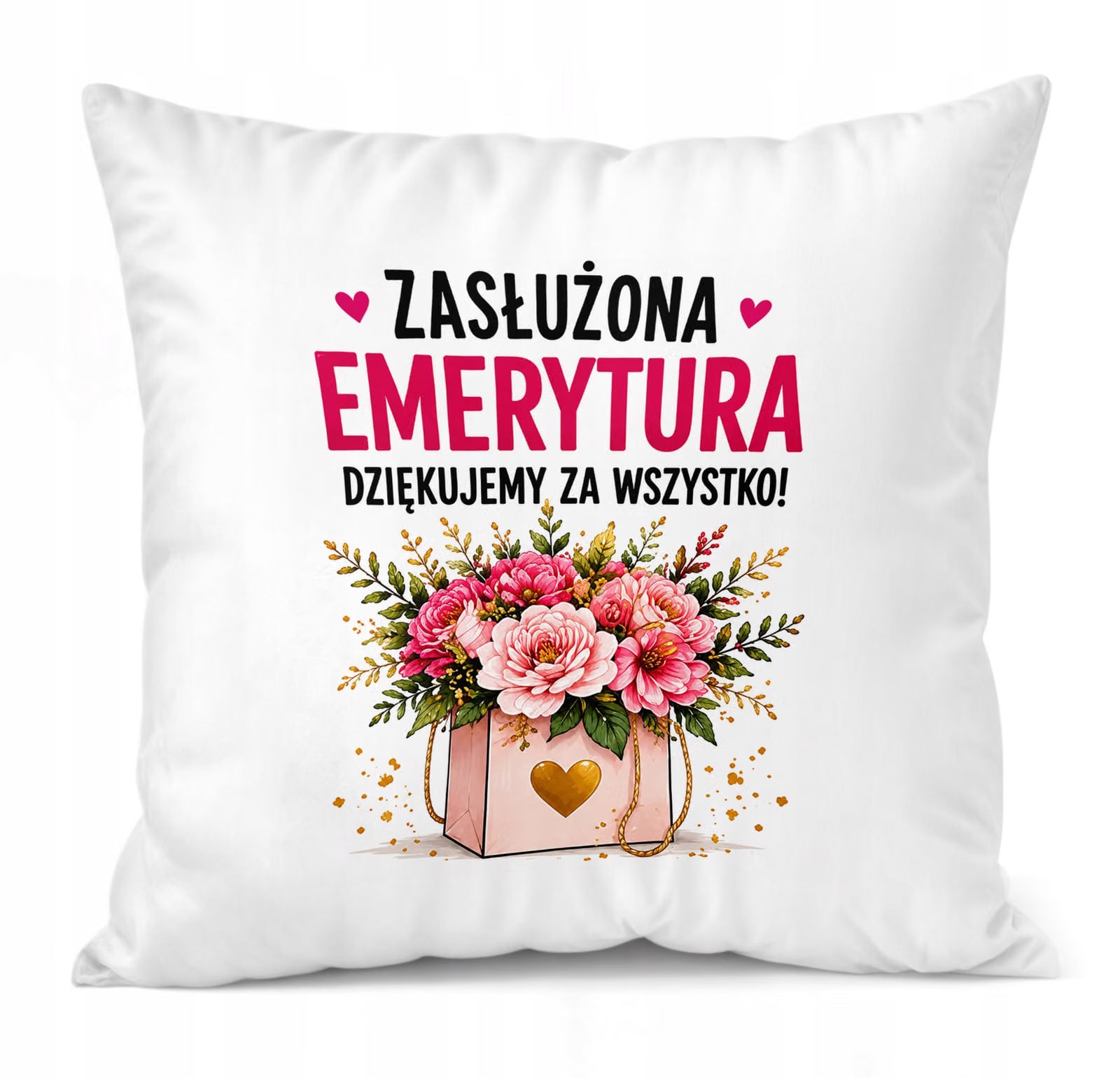 Poduszka Jasiek 38x38cm z Nadrukiem Emerytura Dla Emerytki Prezent