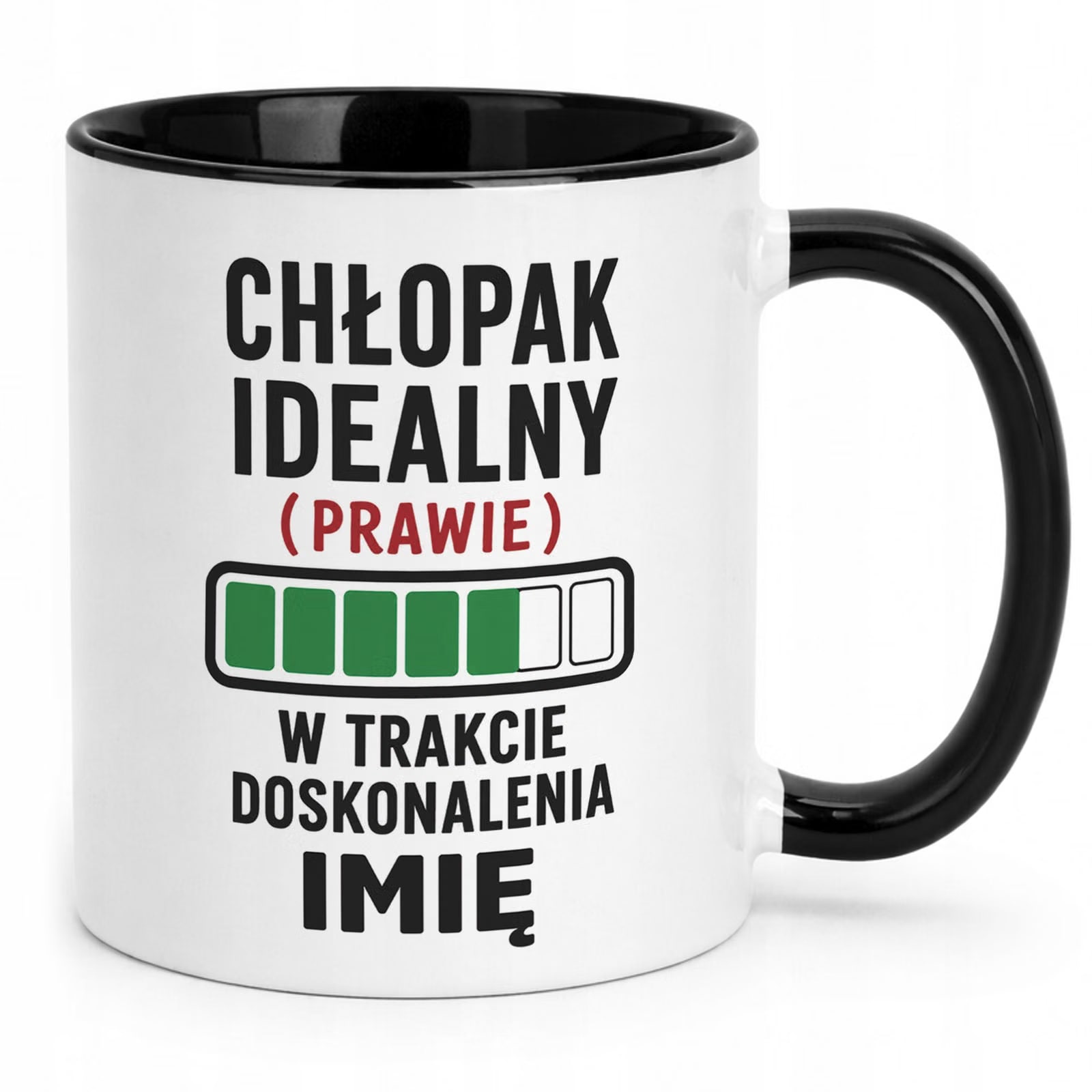 Czarny Kubek personalizowany z nadrukiem Dzień Chłopaka Mężczyzny Prezent