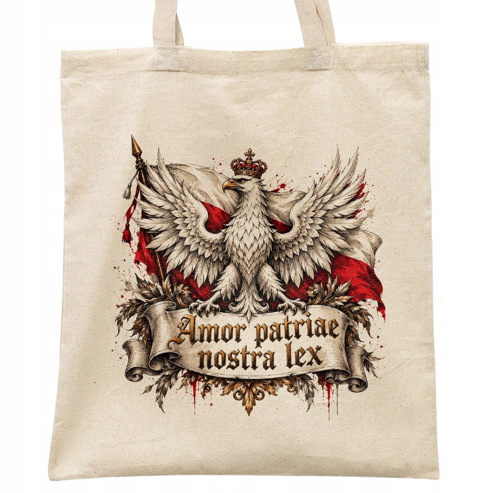Torba shopper ecru patriotyczna święto niepodległości z nadrukiem