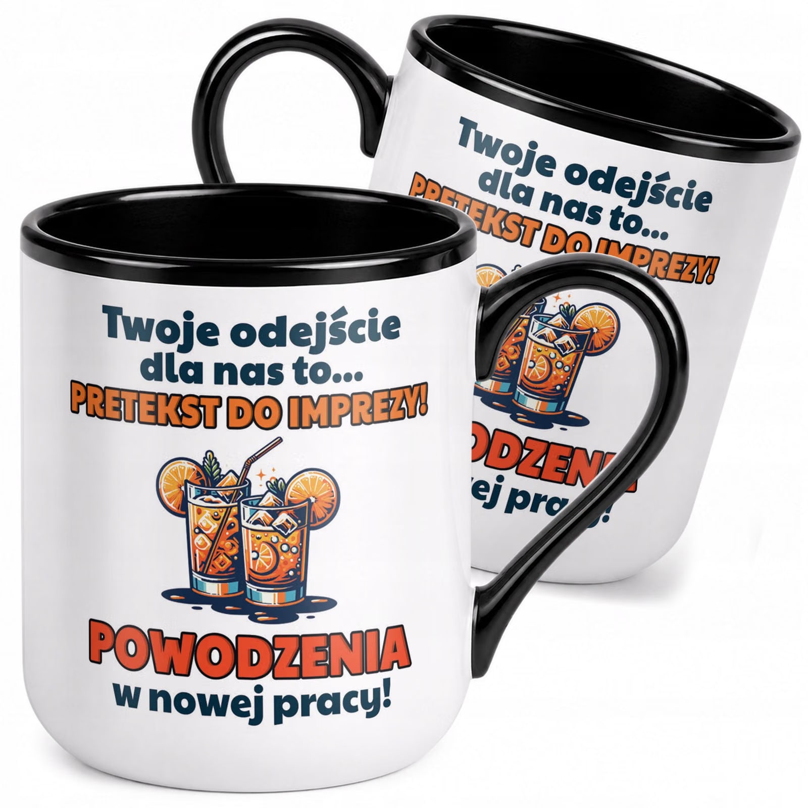 Kubek z nadrukiem Premium Czarny Pożegnanie Odejście z Pracy Prezent