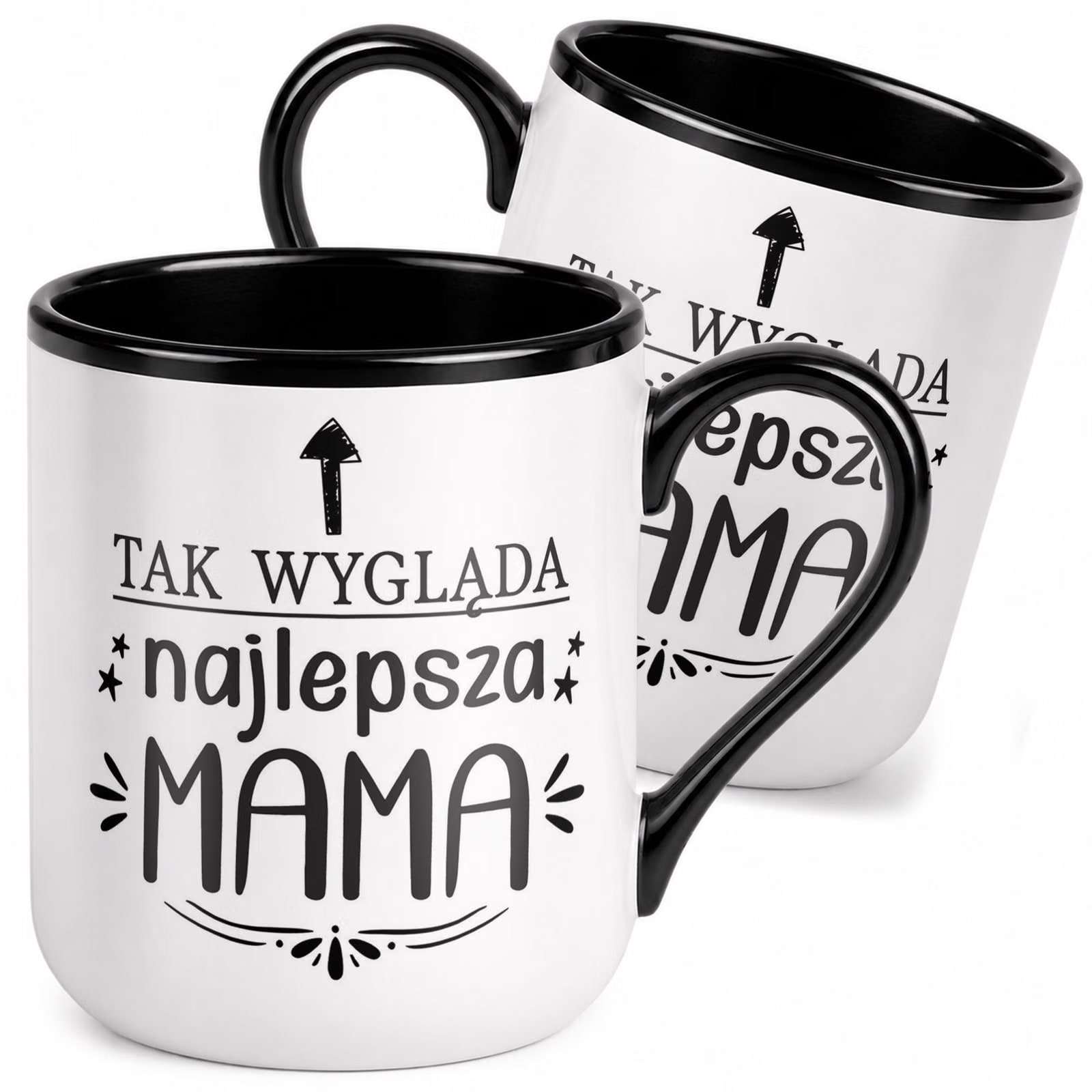 Kubek z nadrukiem Premium Czarny Dla Mamy Dzień Matki Upominek Prezent
