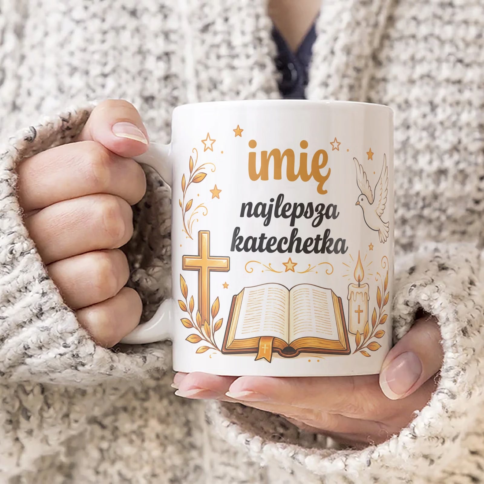 Kubek z Imieniem Dzień Nauczyciela Zakończenie Roku Dla Katechetki Prezent