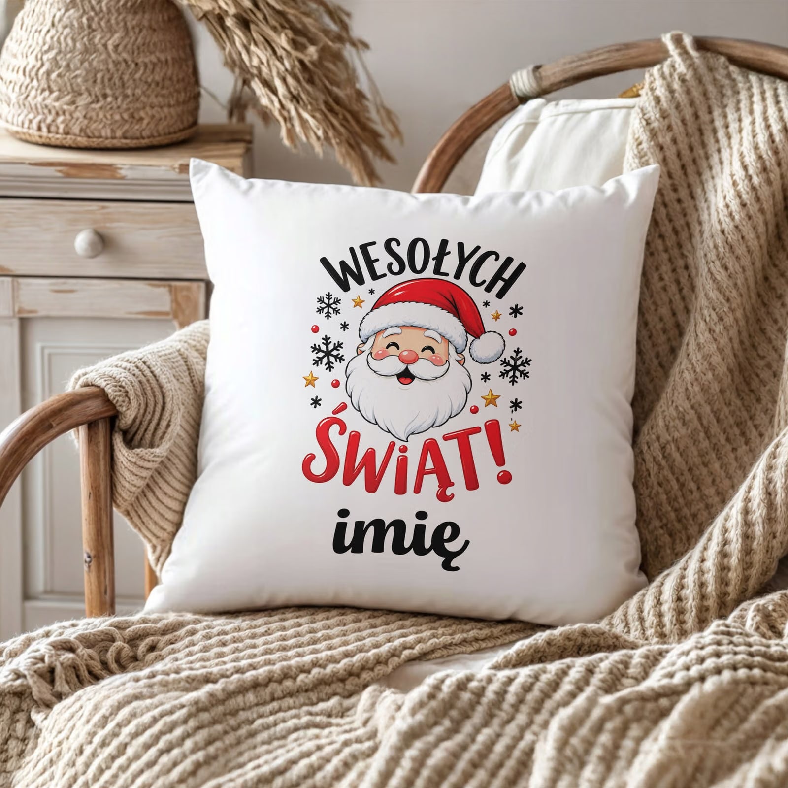 Poduszka Personalizowana 38x38cm z Nadrukiem Boże Narodzenie Prezent
