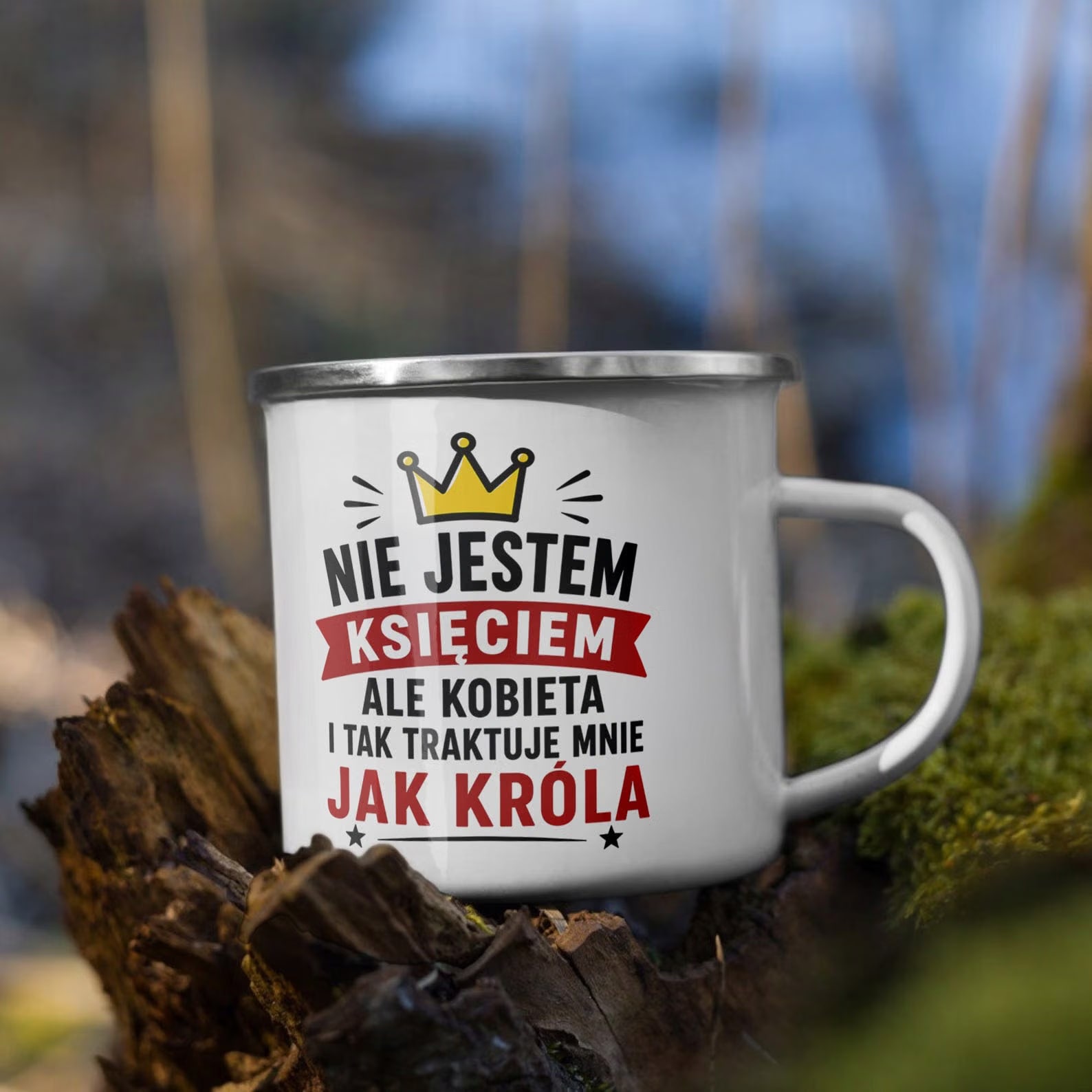 Zestaw Kubek Emaliowany Poduszka Dzień Chłopaka Z Nadrukiem