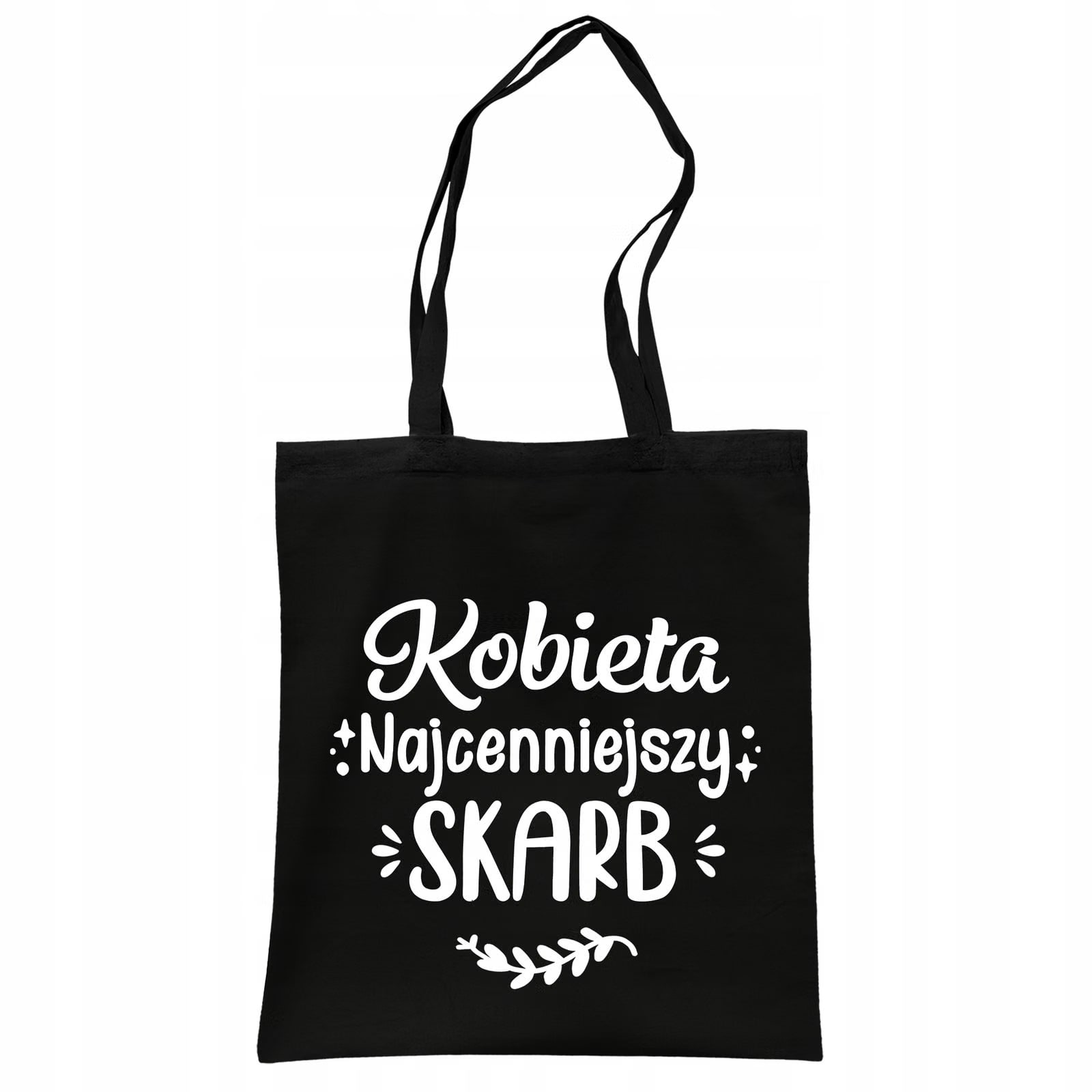 Torba bawełniana czarna na zakupy Dzień Kobiet Dla Kobiety Prezent