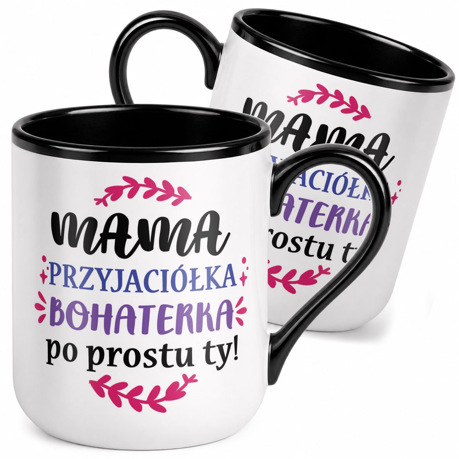 Kubek z nadrukiem Premium Czarny Dla Mamy Dzień Matki Upominek Prezent
