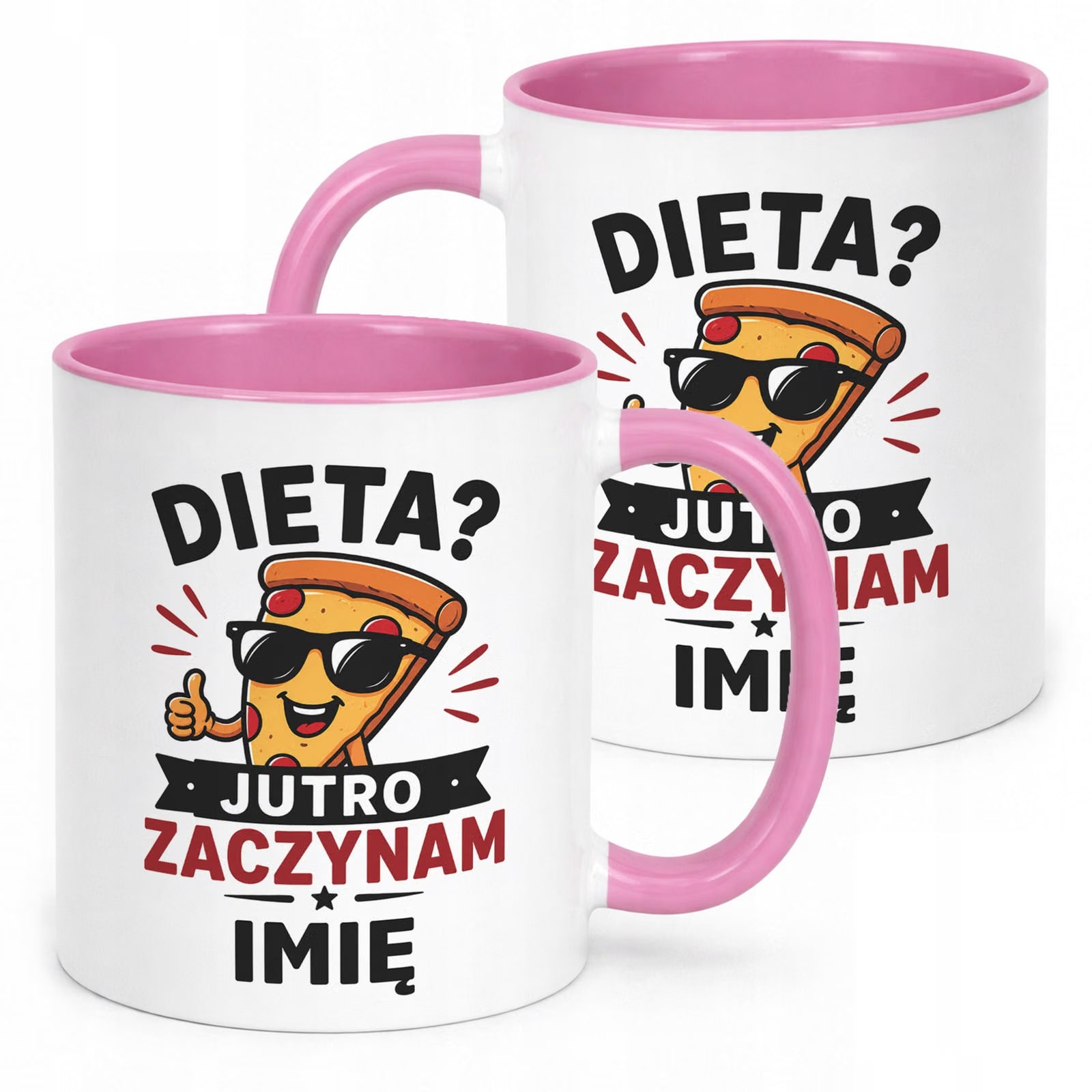 Różowy Kubek personalizowany z nadrukiem Dzień Chłopaka Mężczyzny Prezent