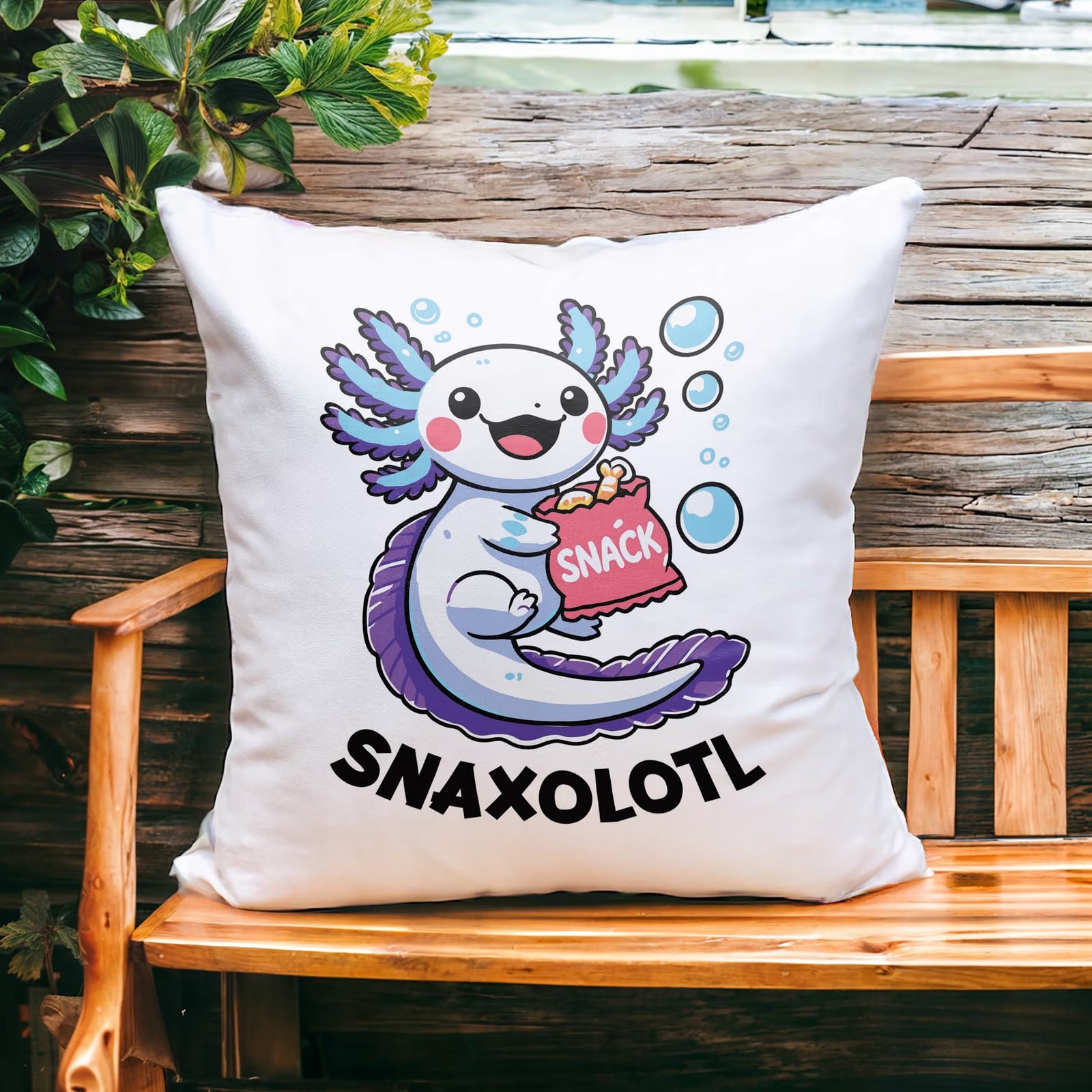 Prezent dla dziecka poduszka Aksolotl Axolotl Różowy Zwierzak Viral Trend