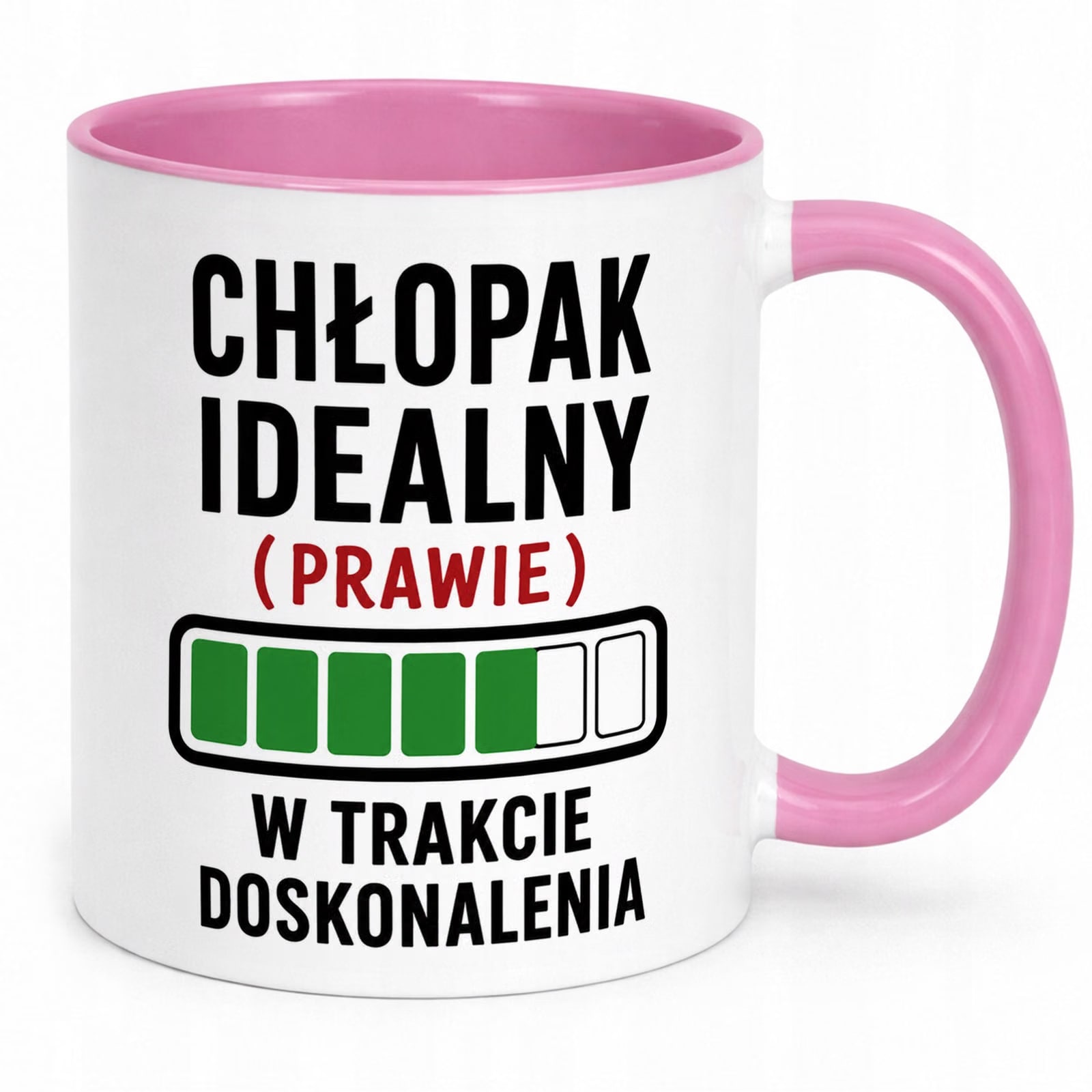 Różowy Kubek z nadrukiem Dzień Chłopaka Mężczyzny Upominek Prezent