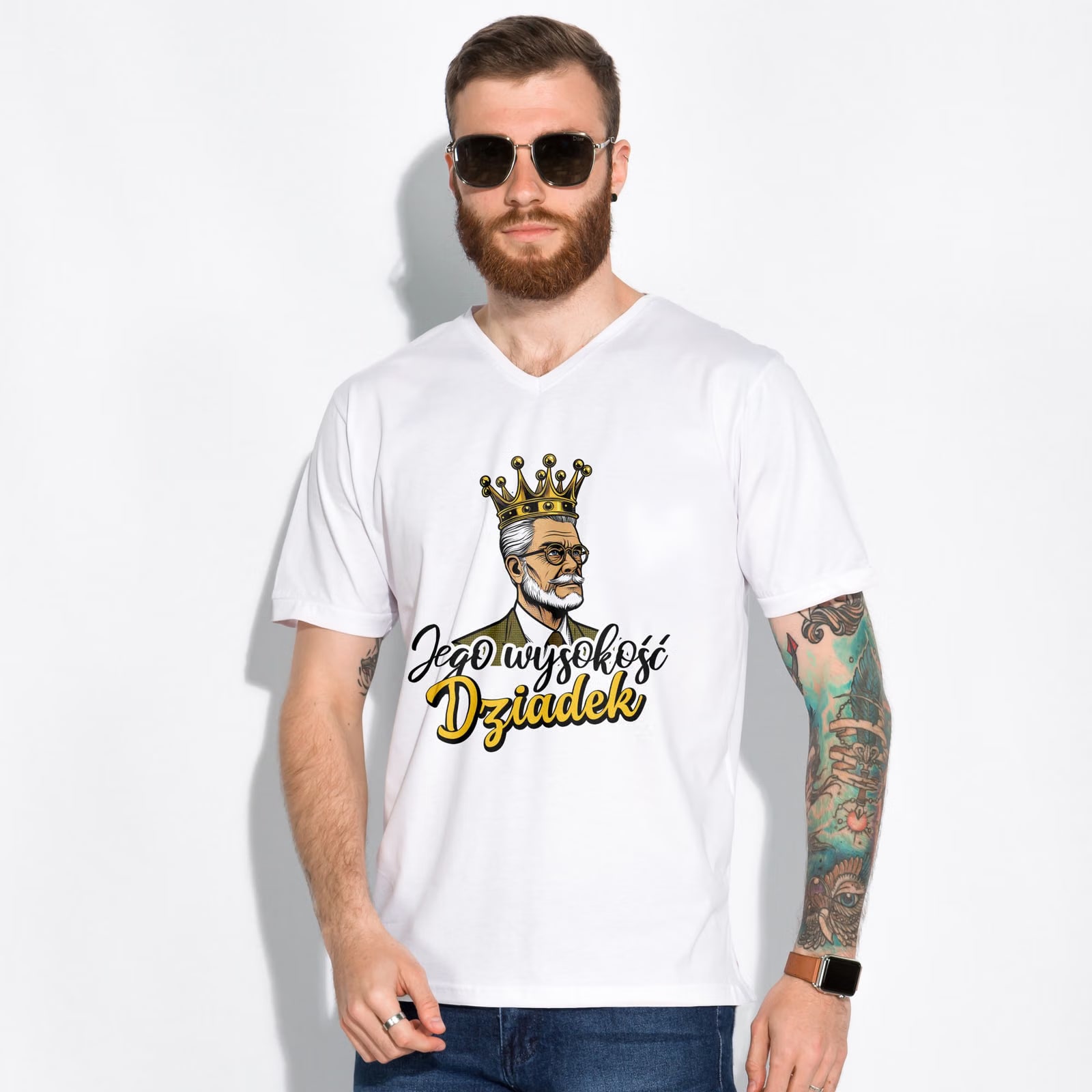 Koszulka Męski T-shirt Na Dzień Dziadka Prezent Jego Wysokość