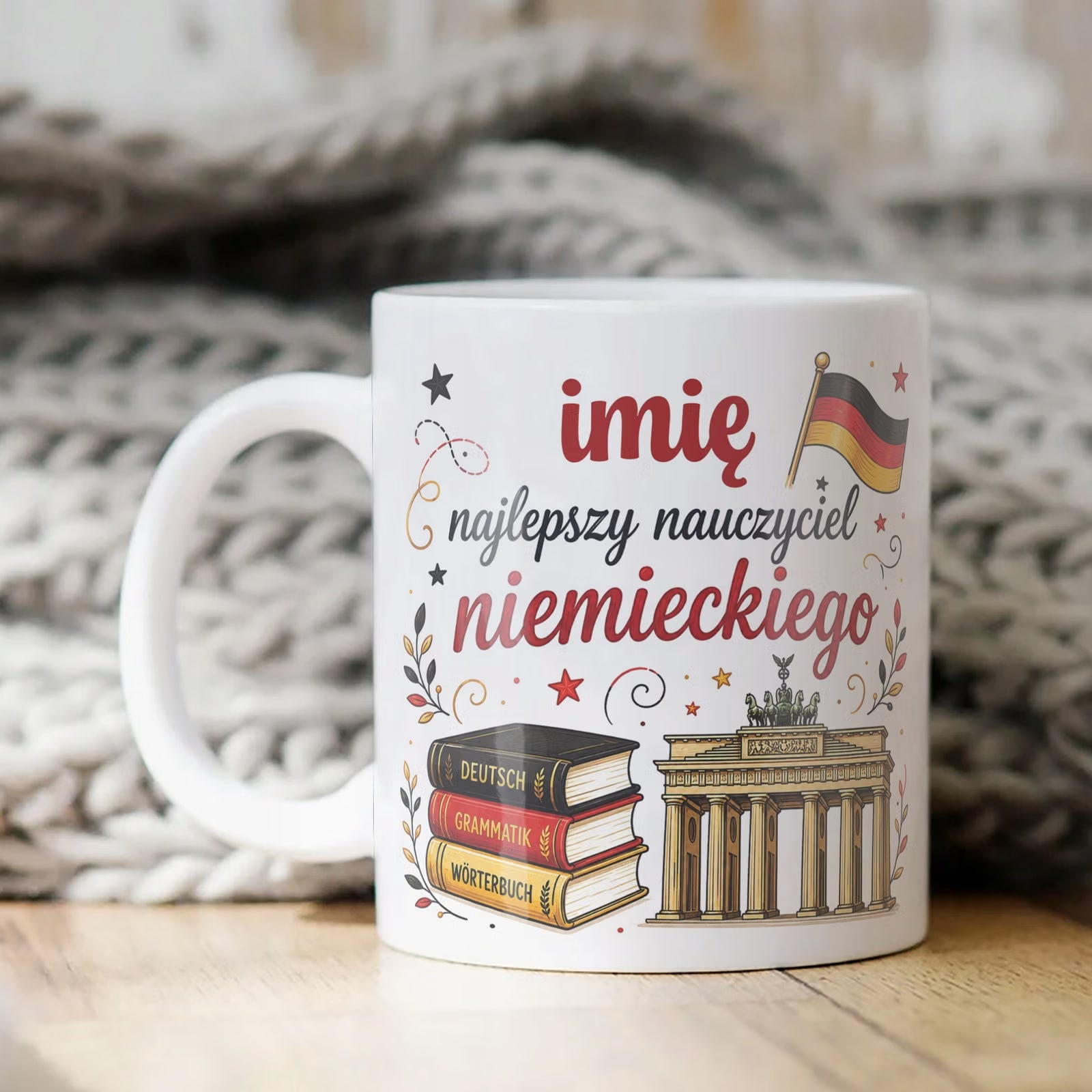Kubek z Imieniem Dzień Nauczyciela Zakończenie Roku Niemiecki Prezent