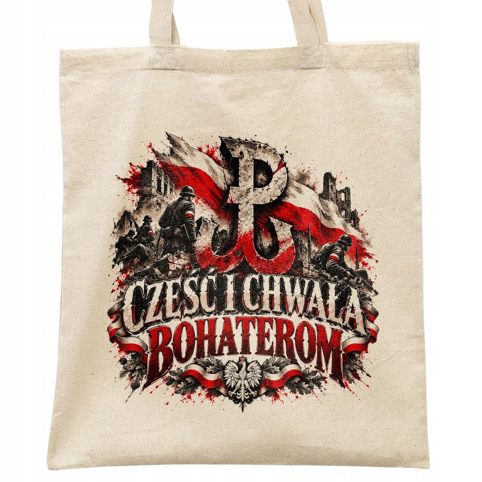 Torba shopper ecru patriotyczna święto niepodległości z nadrukiem