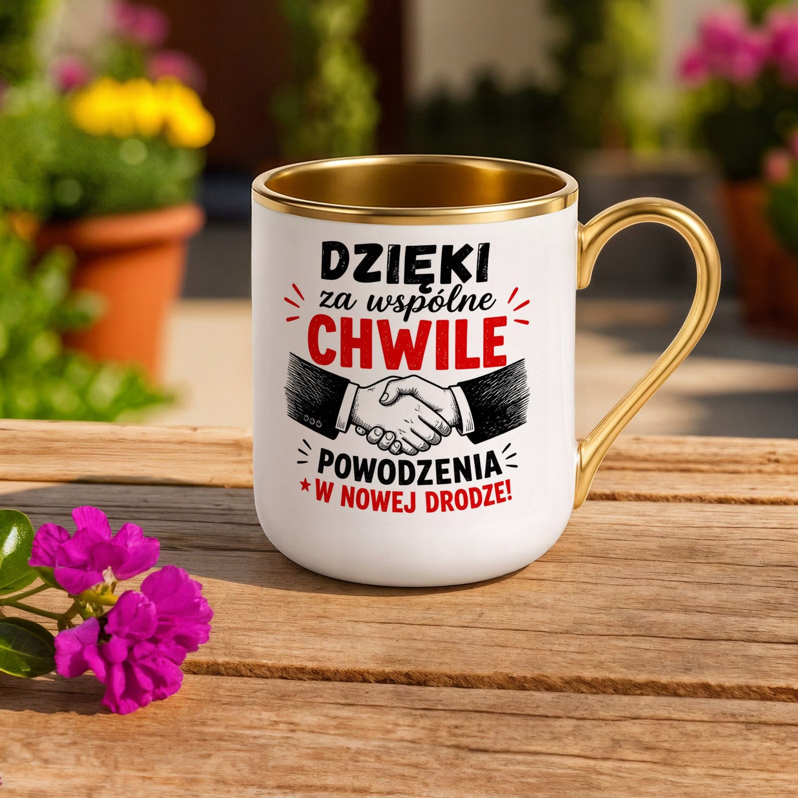 Kubek z nadrukiem Premium Złoty Pożegnanie Odejście z Pracy