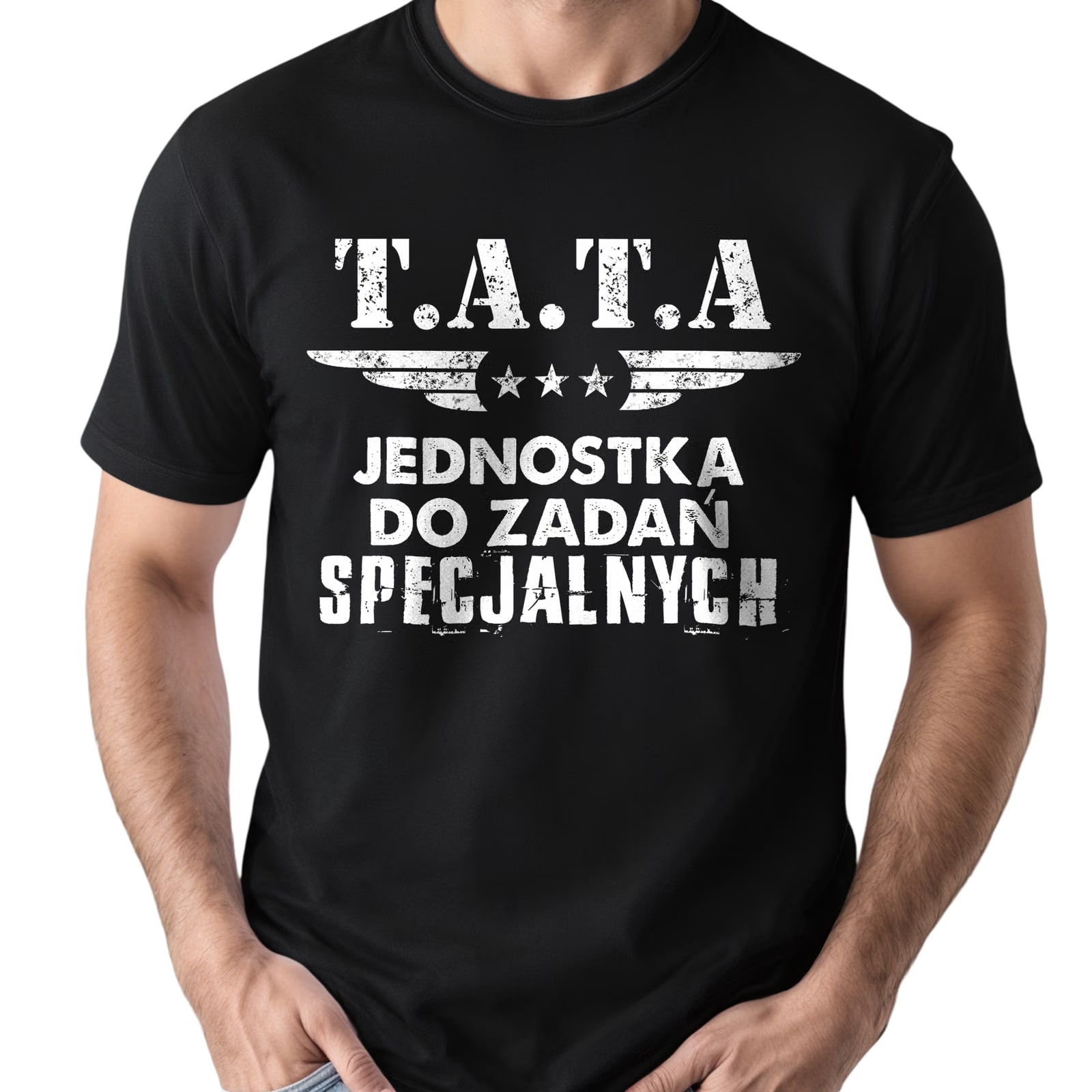 Koszulka czarna męska Dzień Ojca Dla Taty Prezent