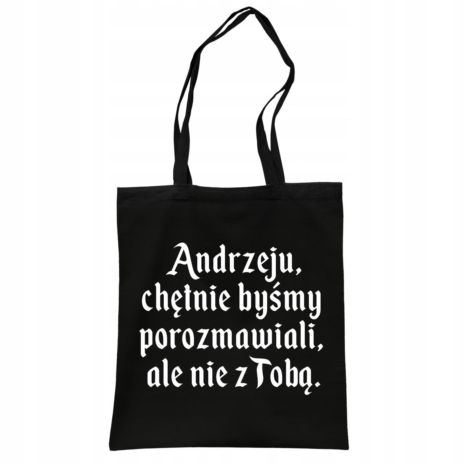 Torba bawełniana czarna na zakupy 1670 Chętnie Byśmy Porozmawiali