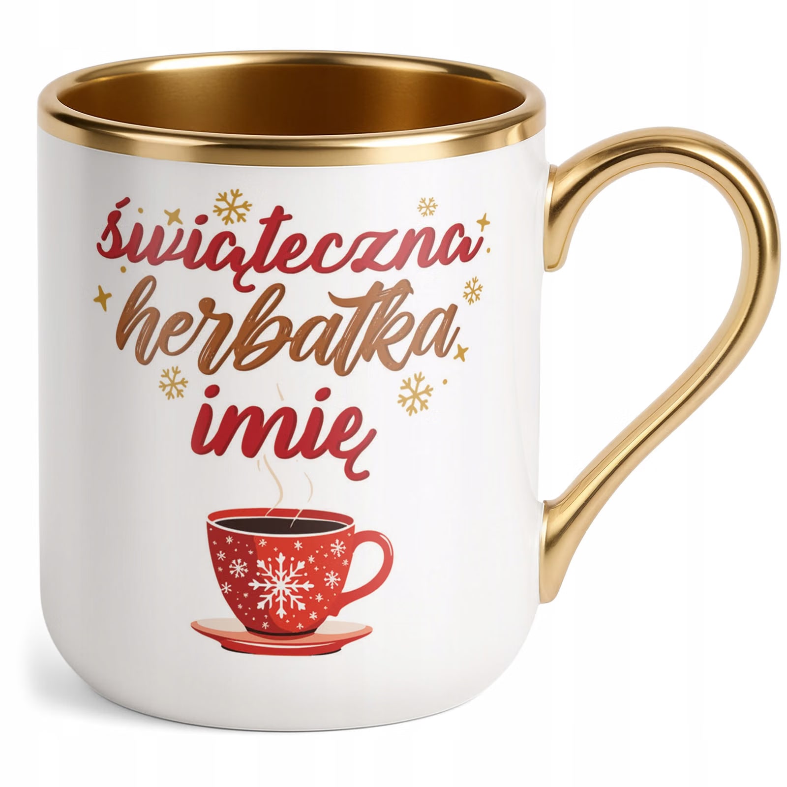 Kubek Personalizowany Premium Złoty Boże Narodzenie Święta Prezent