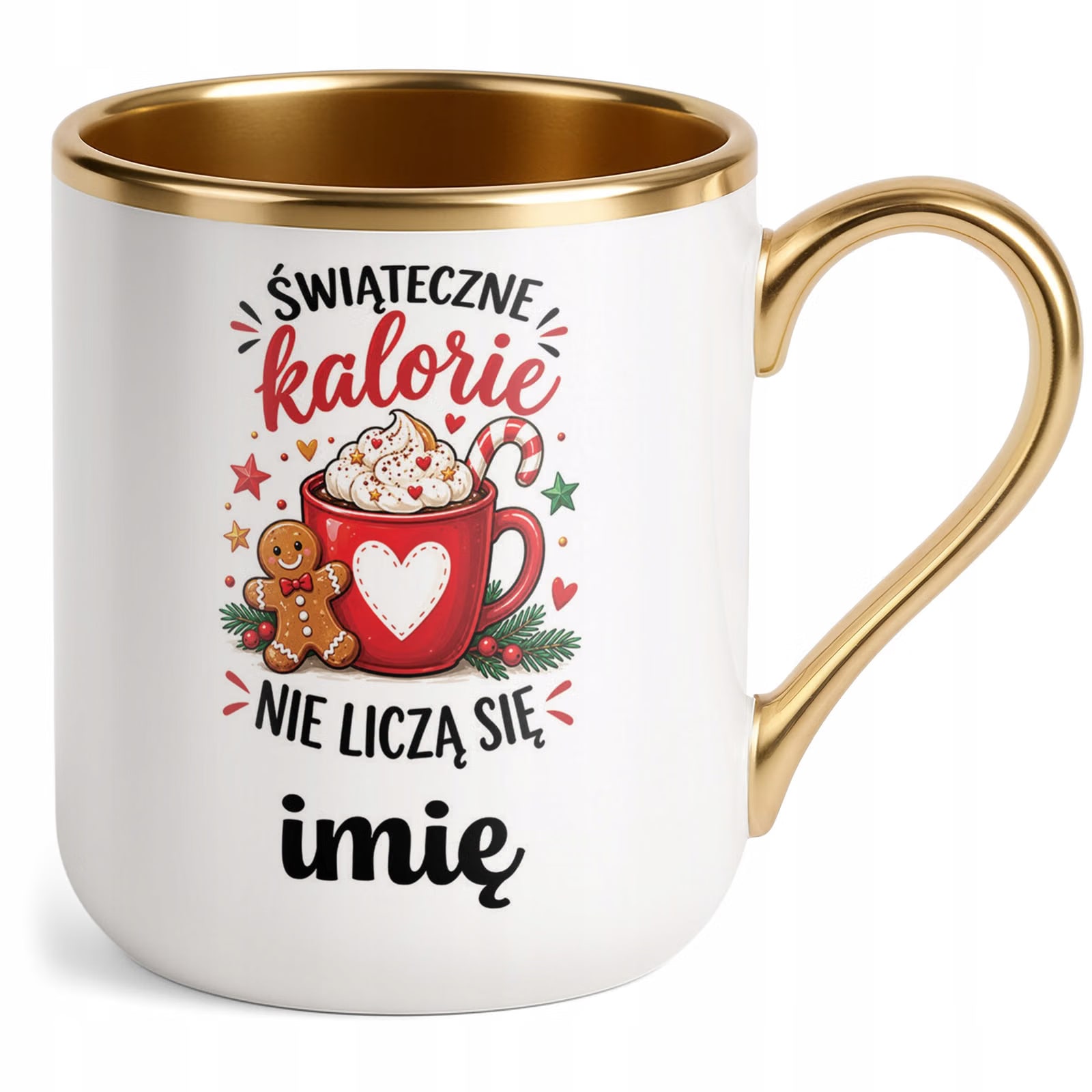Kubek Personalizowany Premium Złoty Boże Narodzenie Święta Prezent