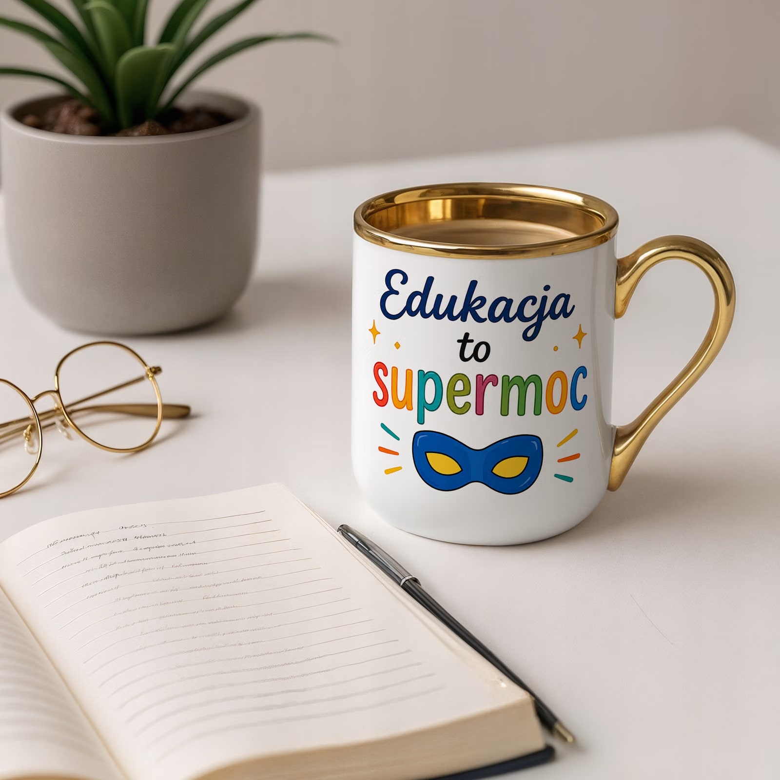 Kubek Premium Złoty Dzień Nauczyciela Prezent Upominek Szkoła