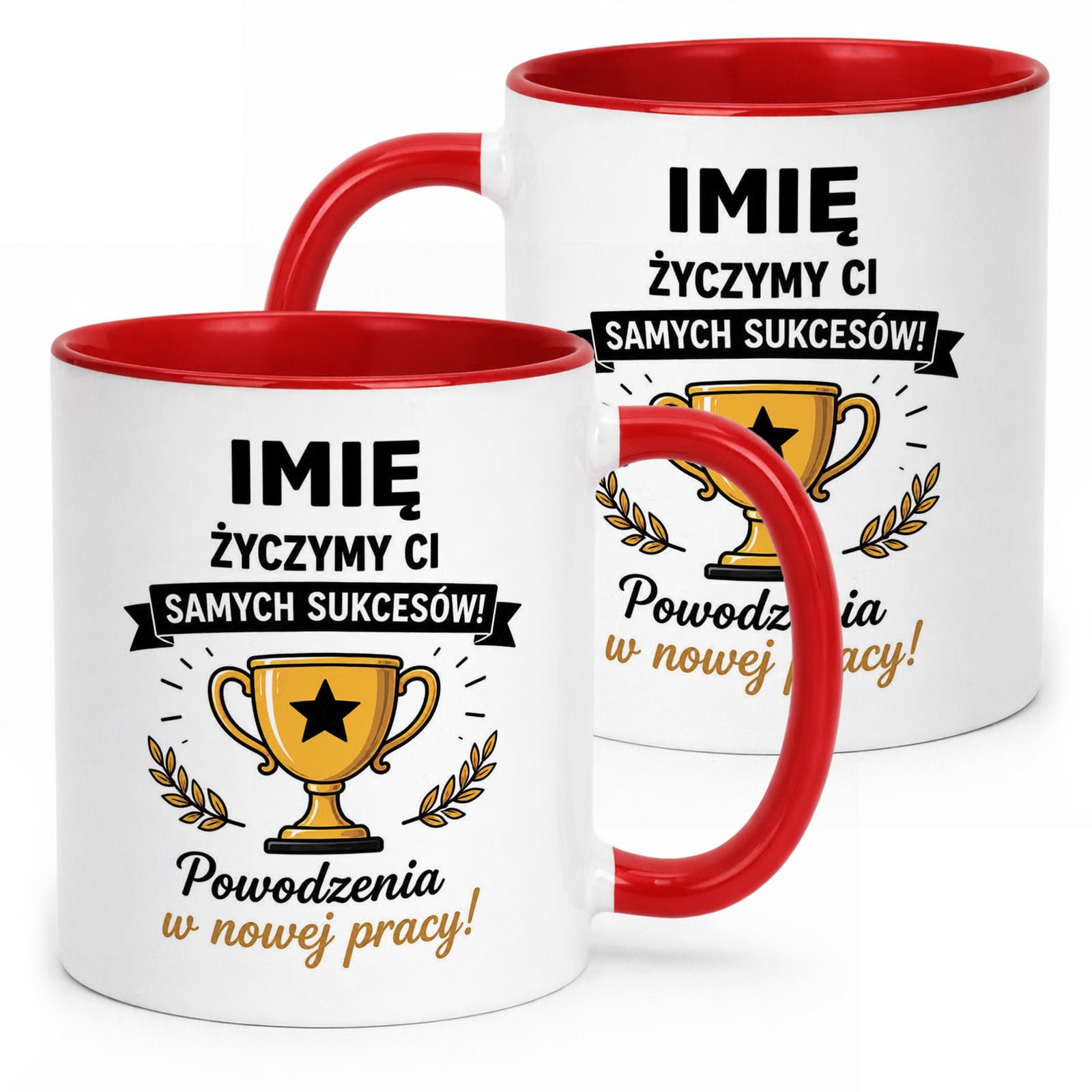 Kubek Czerwony Personalizowany z Nadrukiem Pożegnanie Odejście z Pracy