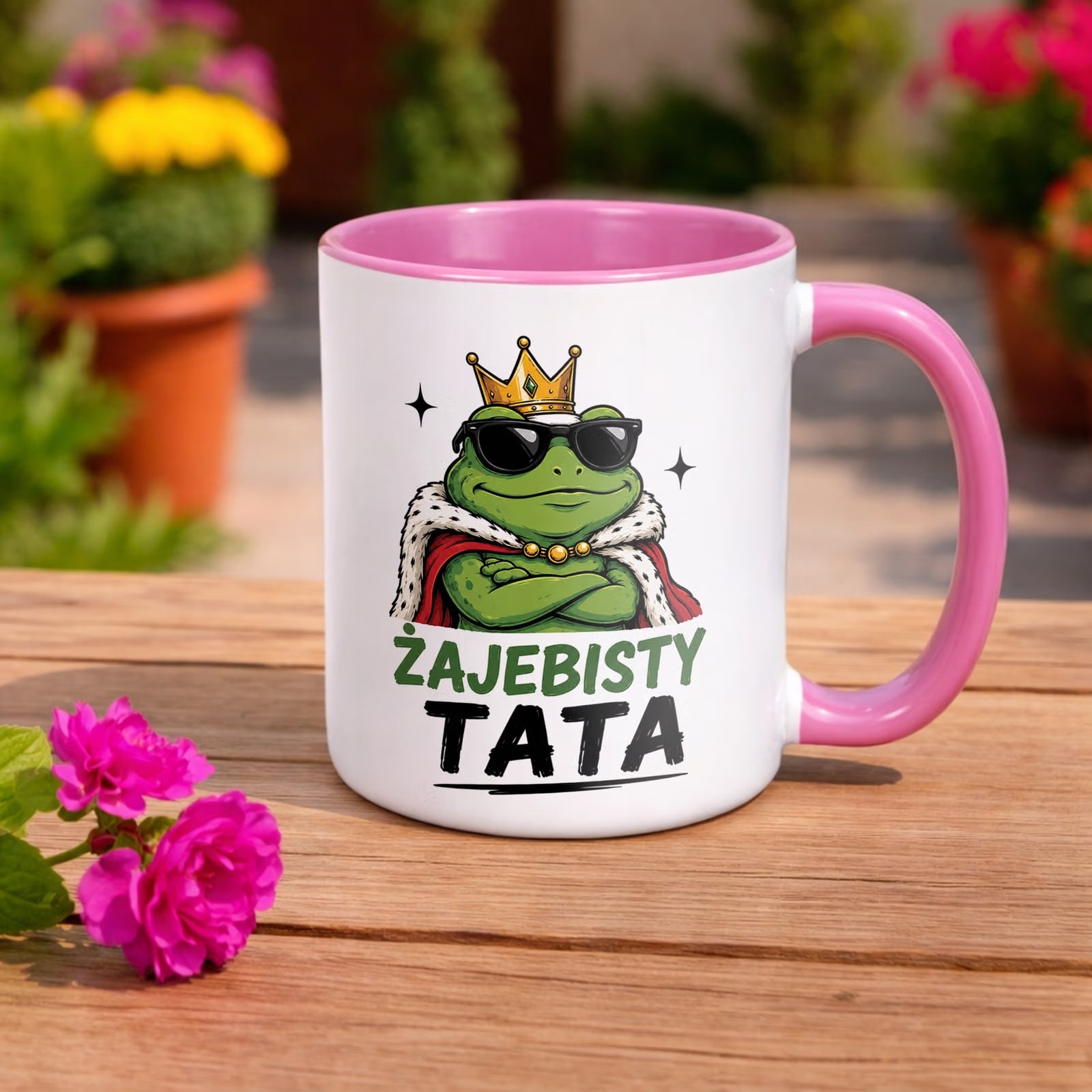Kubek Różowy upominek na Dzień Ojca prezent dla taty
