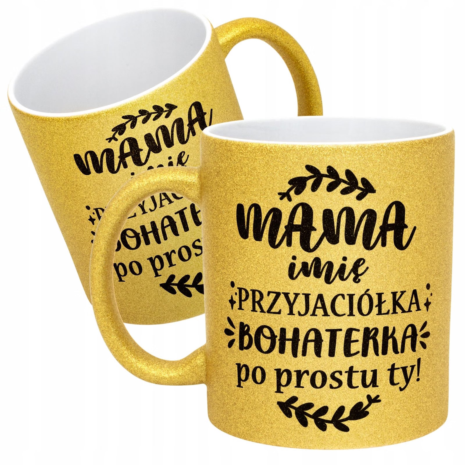 Złoty kubek brokatowy Personalizowany Dzień Matki Dla Mamy Prezent