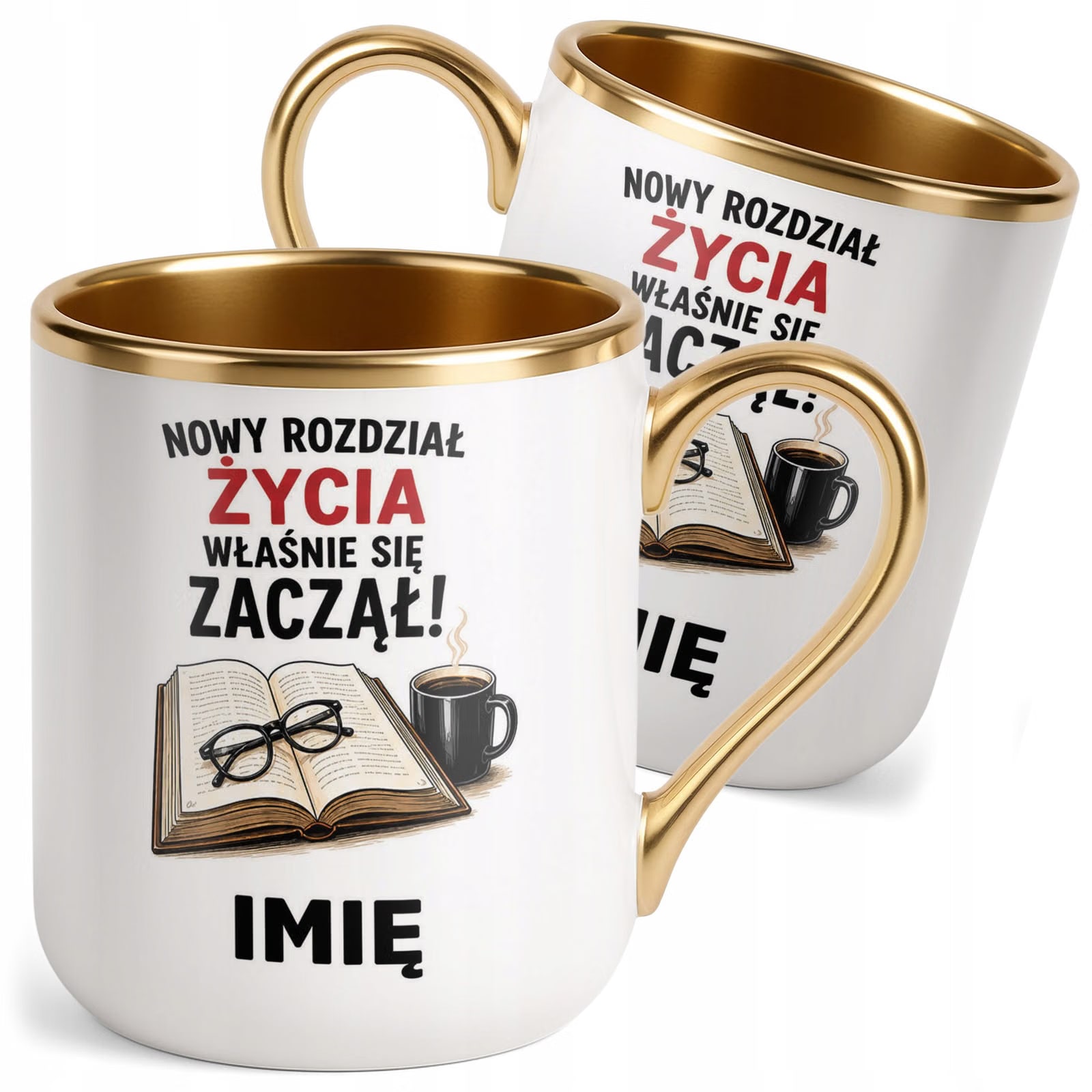 Kubek Personalizowany z nadrukiem Premium Złoty Emerytura Prezent