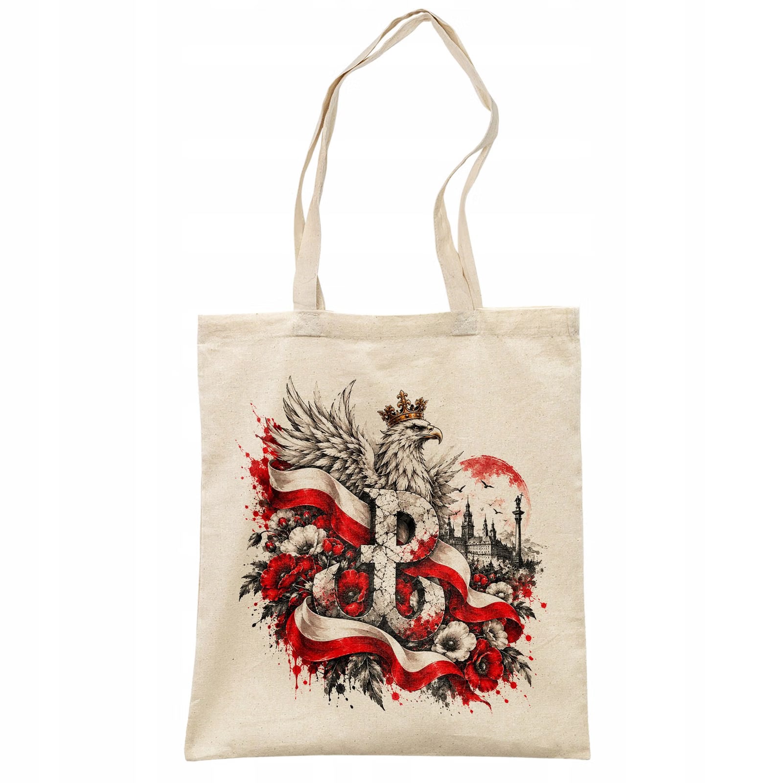 Torba shopper ecru patriotyczna święto niepodległości z nadrukiem
