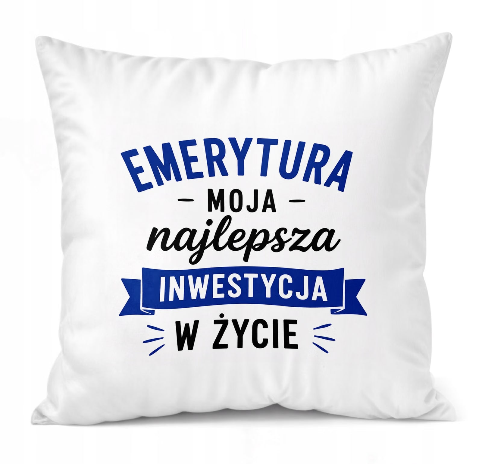 Poduszka Jasiek 38x38cm z Nadrukiem Emerytura Dla Emeryta Upominek Prezent