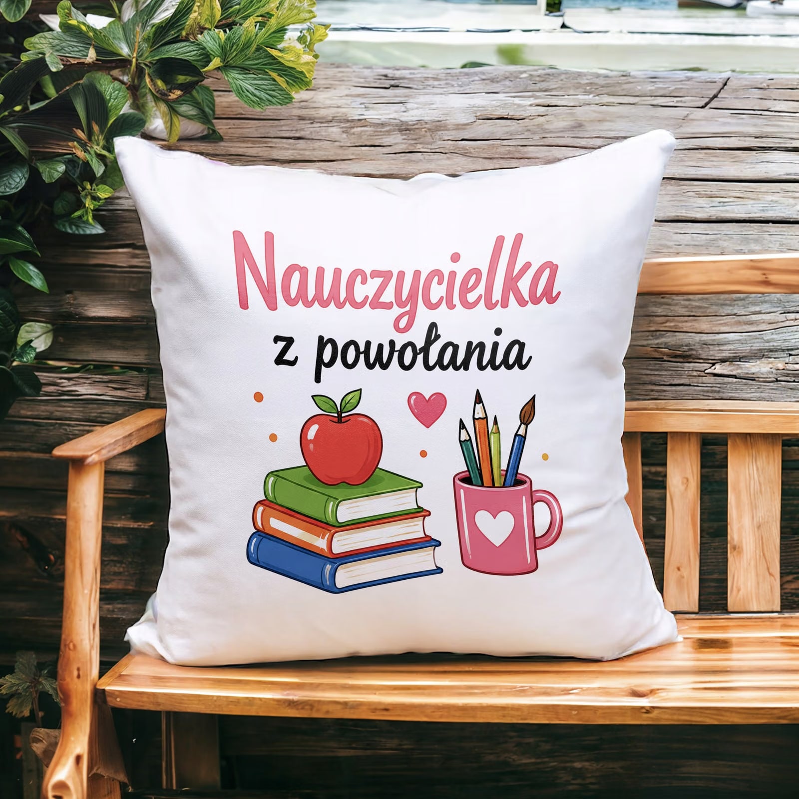 Poduszka Jasiek 38x38cm z Nadrukiem Dzień Nauczyciela Prezent Upominek