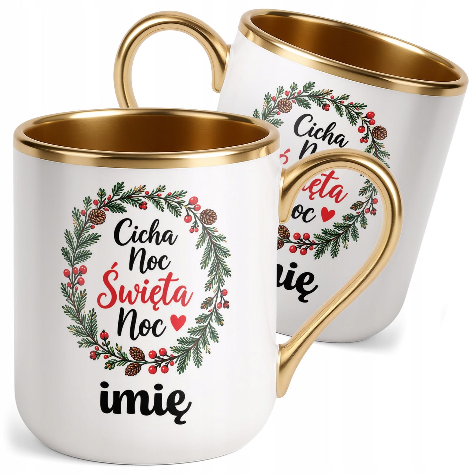 Kubek Personalizowany Premium Złoty Boże Narodzenie Święta Prezent