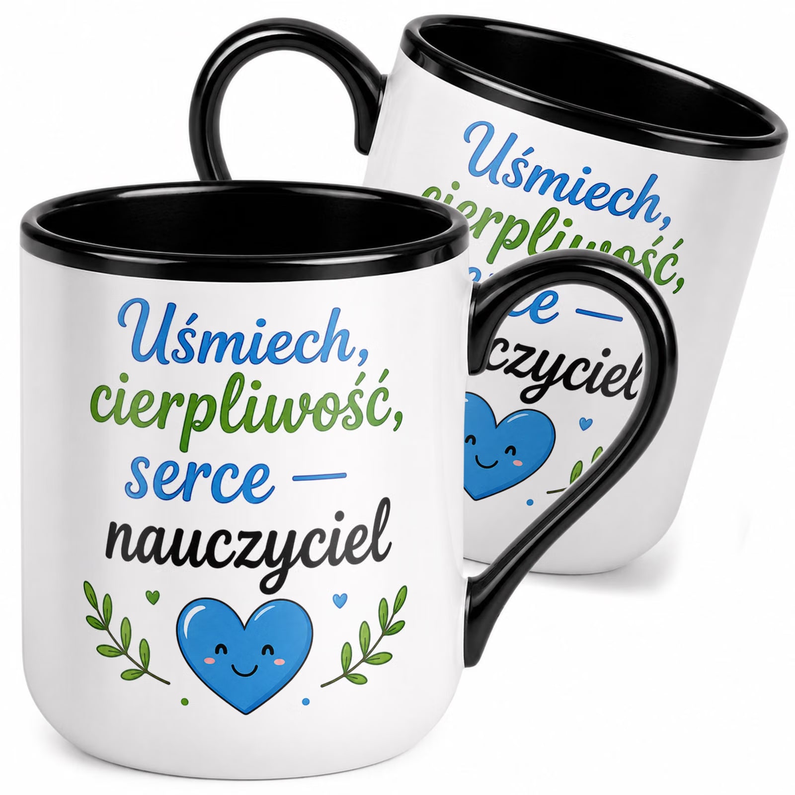 Kubek z nadrukiem Premium Czarny Dzień Nauczyciela Dla Nauczyciela Prezent